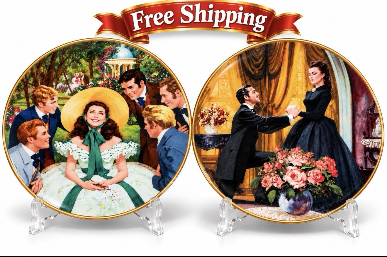 Vintage 1988 Gone With the Wind W.S. George Collector Plates Set of 2 Fine China