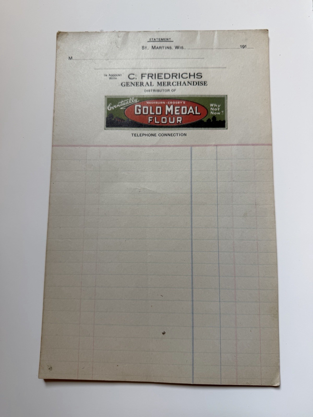 ORIGINAL EARLY 1900s C. FRIEDRICHS GOLD MEDAL FLOUR INVOICE BOOKLET 20 PAGES