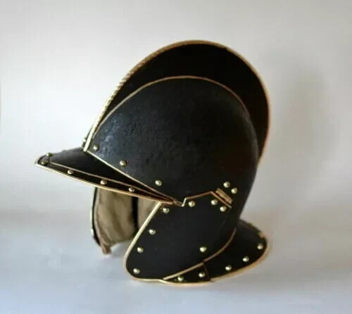 18GA Brass Medieval Greenwich Burgonet Helmet Museum Historical Helmet Halloween