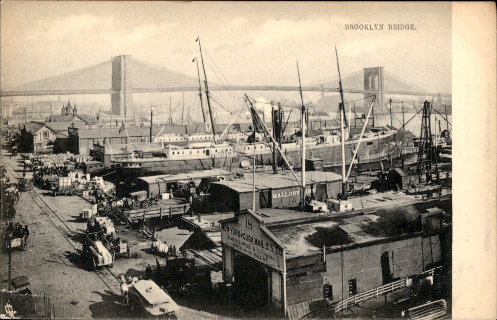 Brooklyn NY Brooklyn Bridge Raphael Tuck & Sons c1900s-10s Vintage Postcard