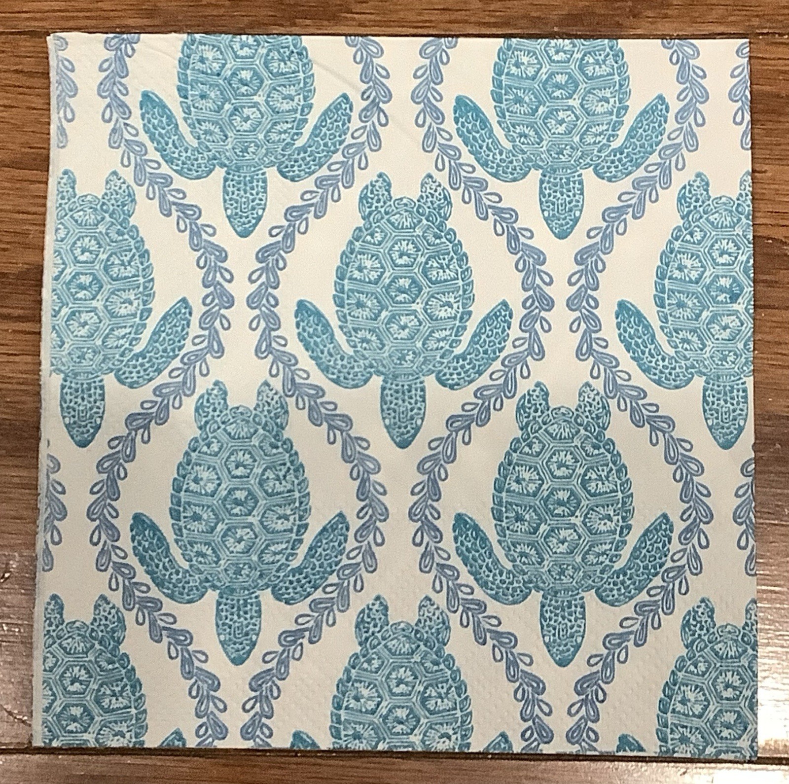 TWO Sea Turtle Turtles Ocean Water Paper Napkin Decoupage Swim Blue