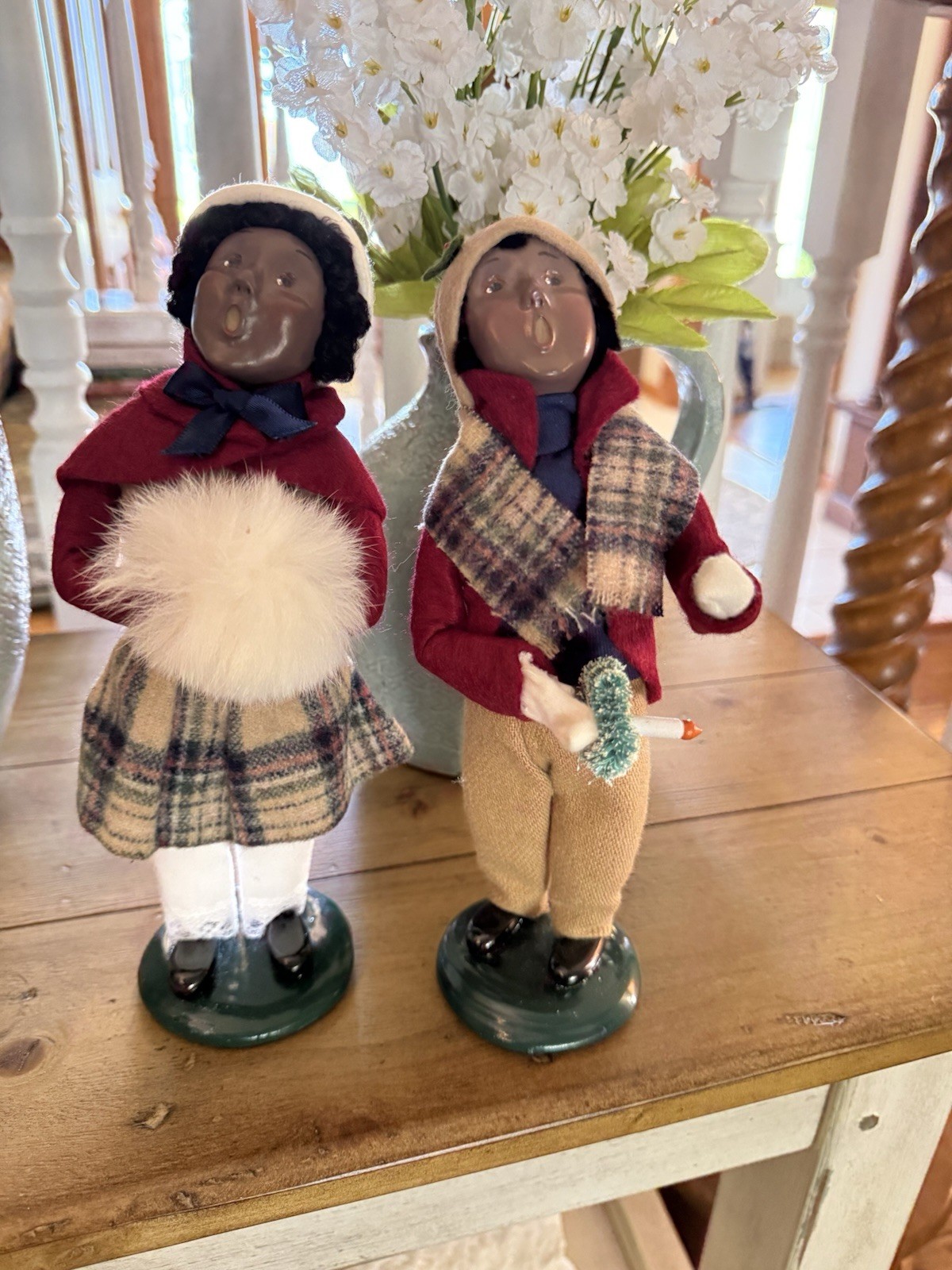 Vintage 2 Byers Choice  Carolers African American Children Boy Girl 1997