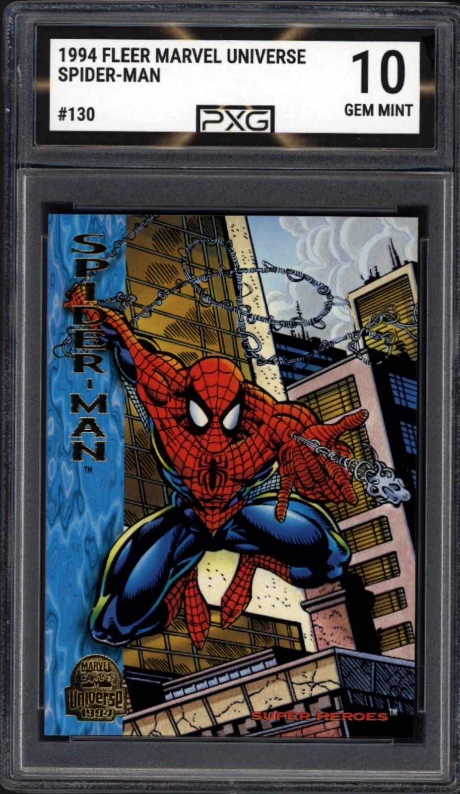 1994 Fleer Marvel Universe SPIDER-MAN #130 Graded PXG 10 Gem Mint