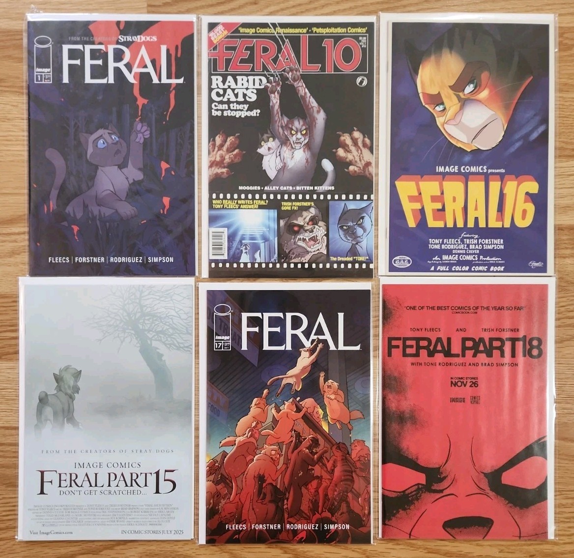FERAL COMIC BOOK LOT OF 6 IMAGE COMICS #1,10,15,16,17,18 TONY FLEECS HORROR NM FERAL COMIC BOOK LOT OF 6 IMAGE COMICS #1,10,15,16,17,18 TONY FLEECS HORROR NM