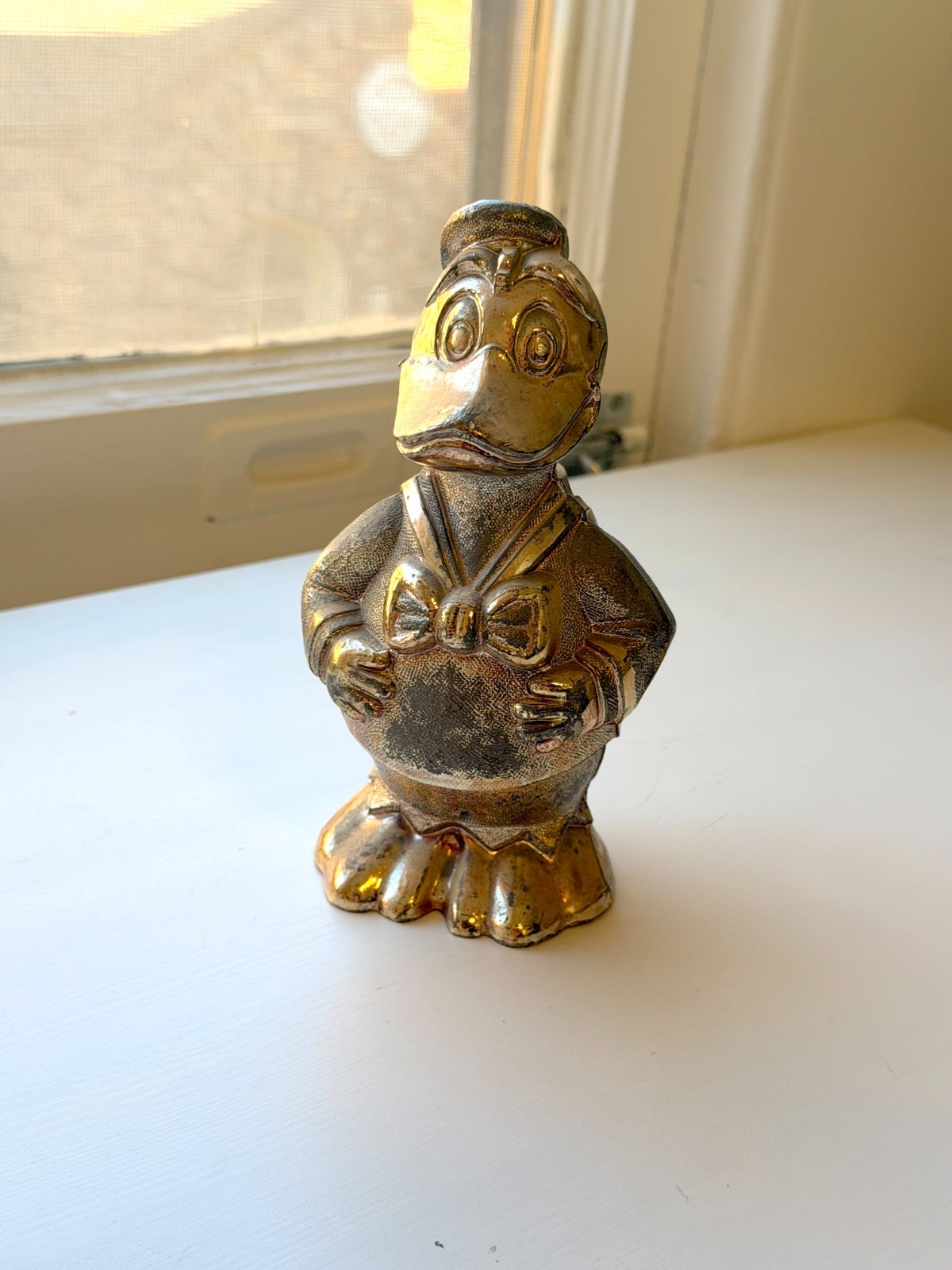 Vintage 1960s Silver-Plated Disney Donald Duck Coin Bank Vintage 1960s Silver-Plated Disney Donald Duck Coin Bank