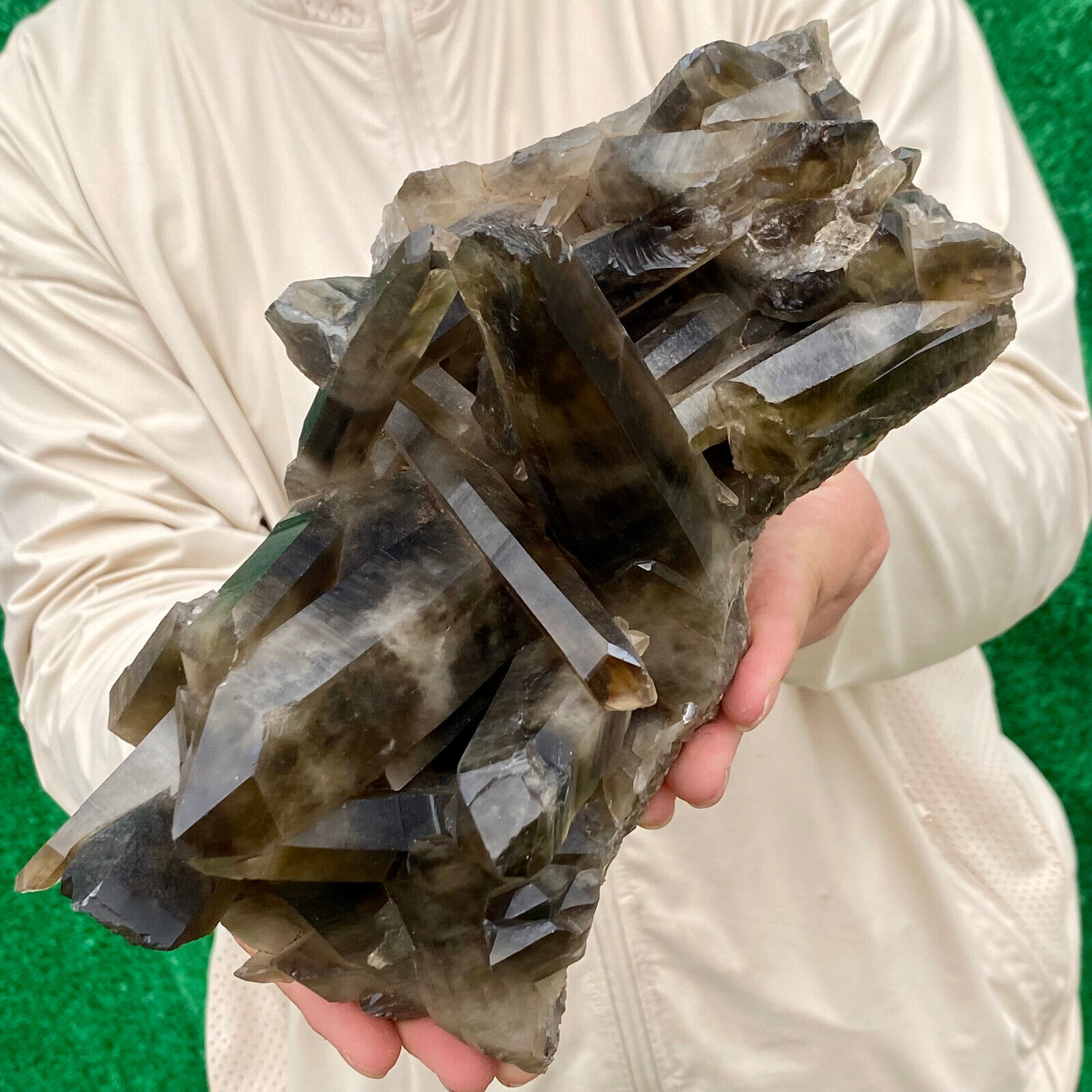 4.38LB  Natural Tea black Crystal quartz Cluster Mineral Specimen Healing reiki