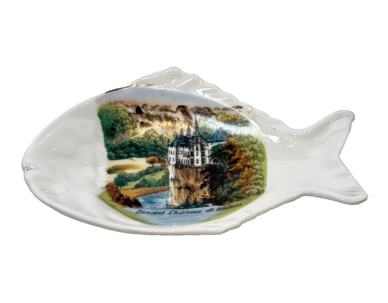 Dinant Château de Walzin BELGIUM Netherlands Vintage Souvenir Dish Plate Trinket Dinant Château de Walzin BELGIUM Netherlands Vintage Souvenir Dish Plate Trinket