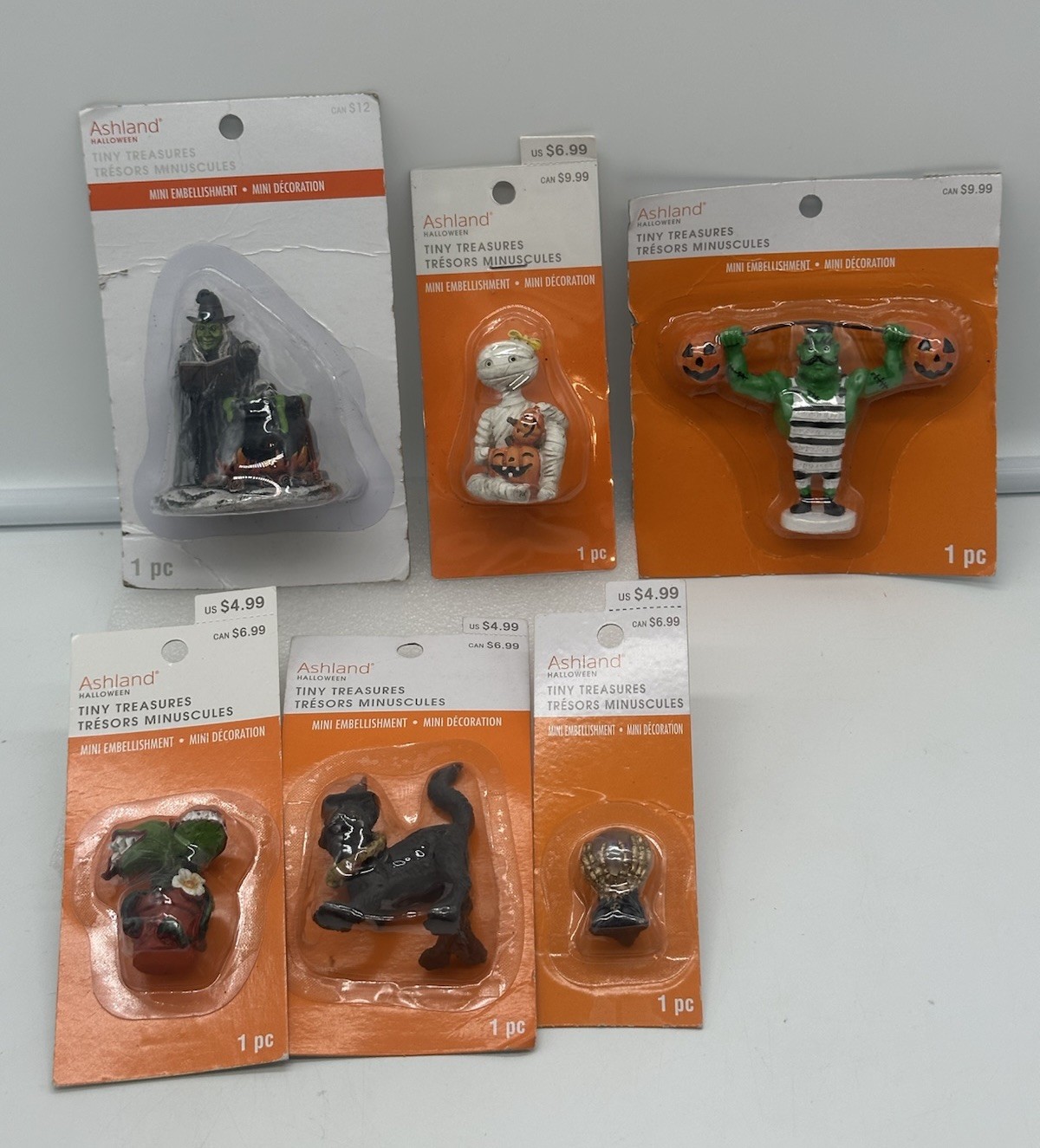 Ashland Halloween Dollhouse Miniatures Lot Of 6 Witch Black Cat Mummy 2018-2020