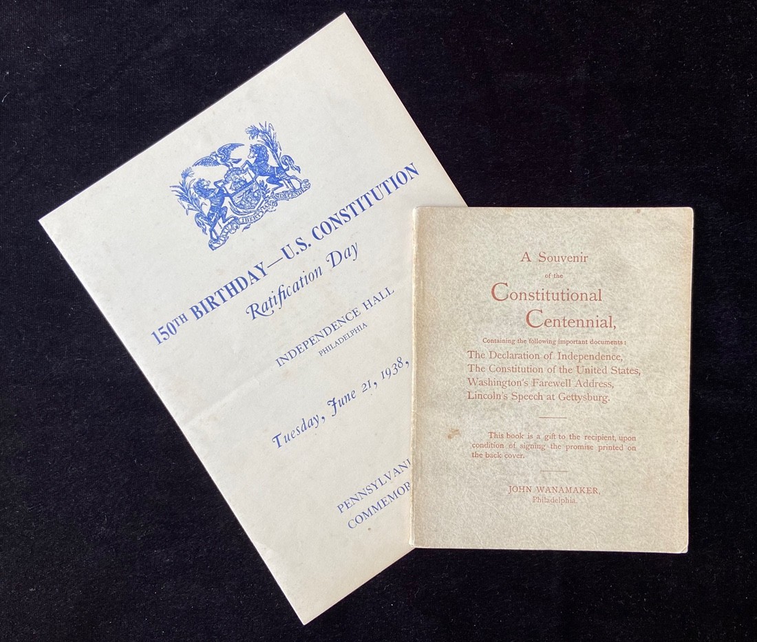 1887 - A SOUVENIR OF THE CONSTITUTIONAL CENTENNIAL and 150th BIRTHDAY PROGRAM