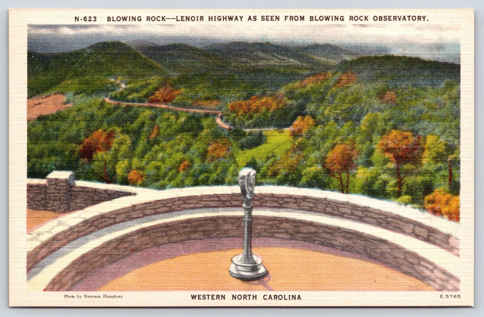 Blowing Rock Lenoir Highway Observatory NC Vintage Postcard