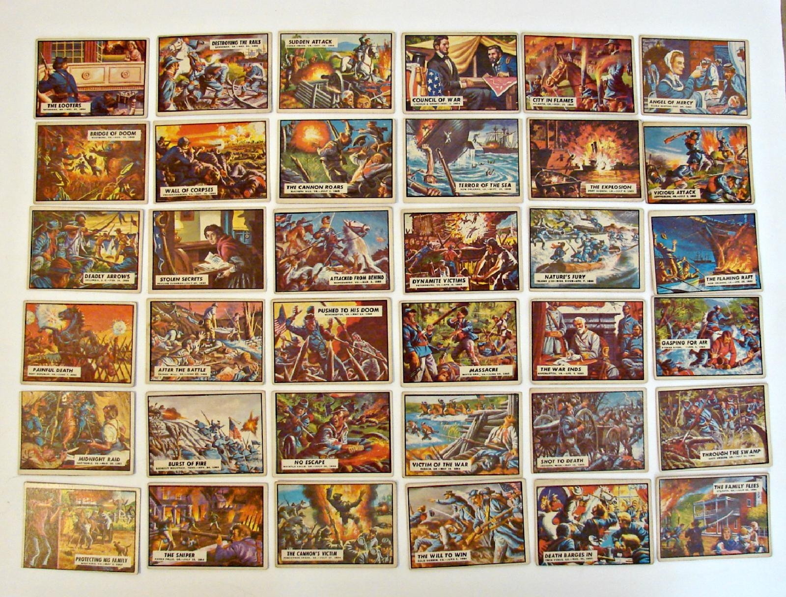 1965 A&BC England Civil War News Trading Cards Lot of 36 cards