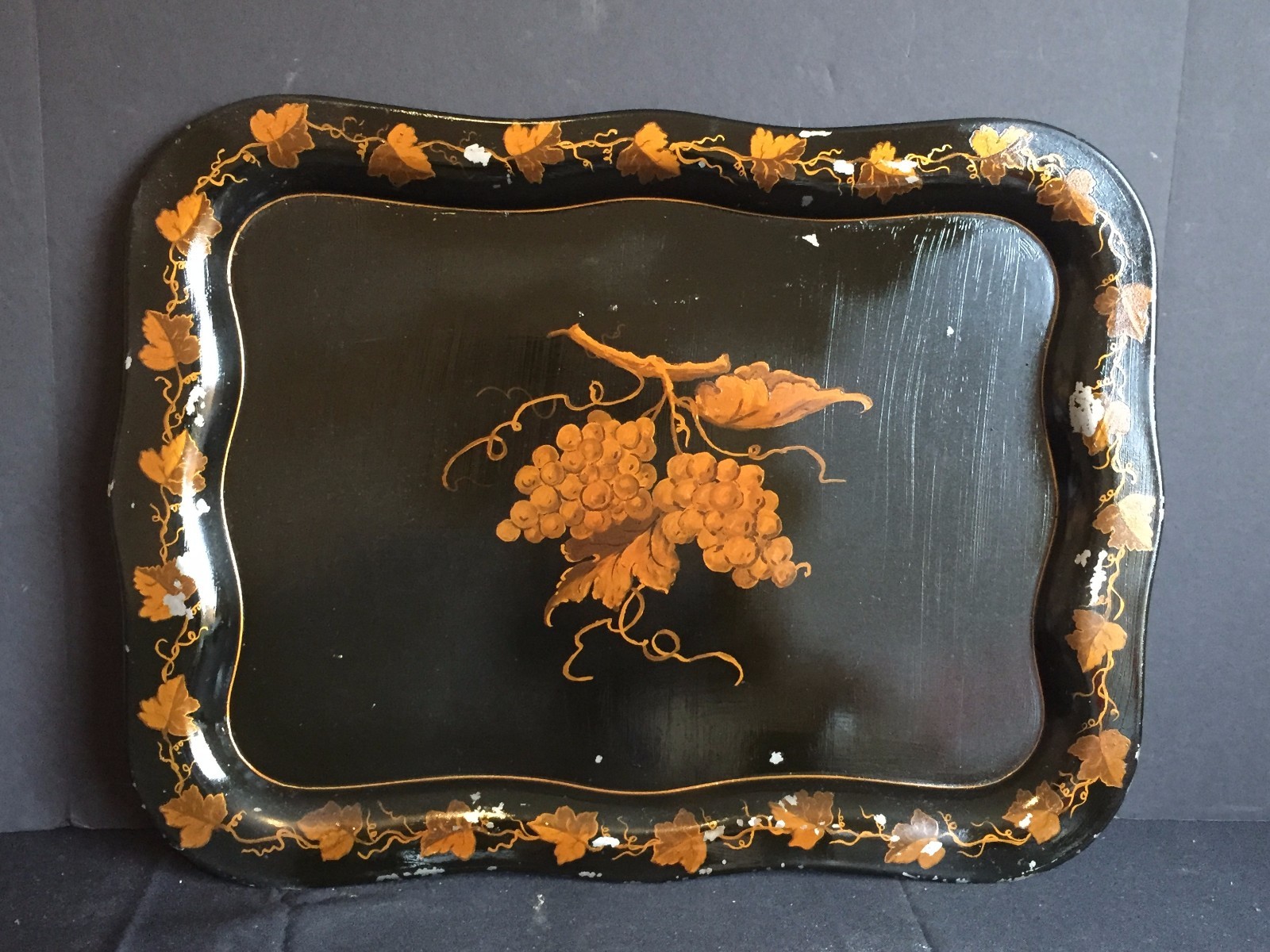 Antique Vintage Tole Painted Metal Tray Ruth Mills Peter Koster c. 1948