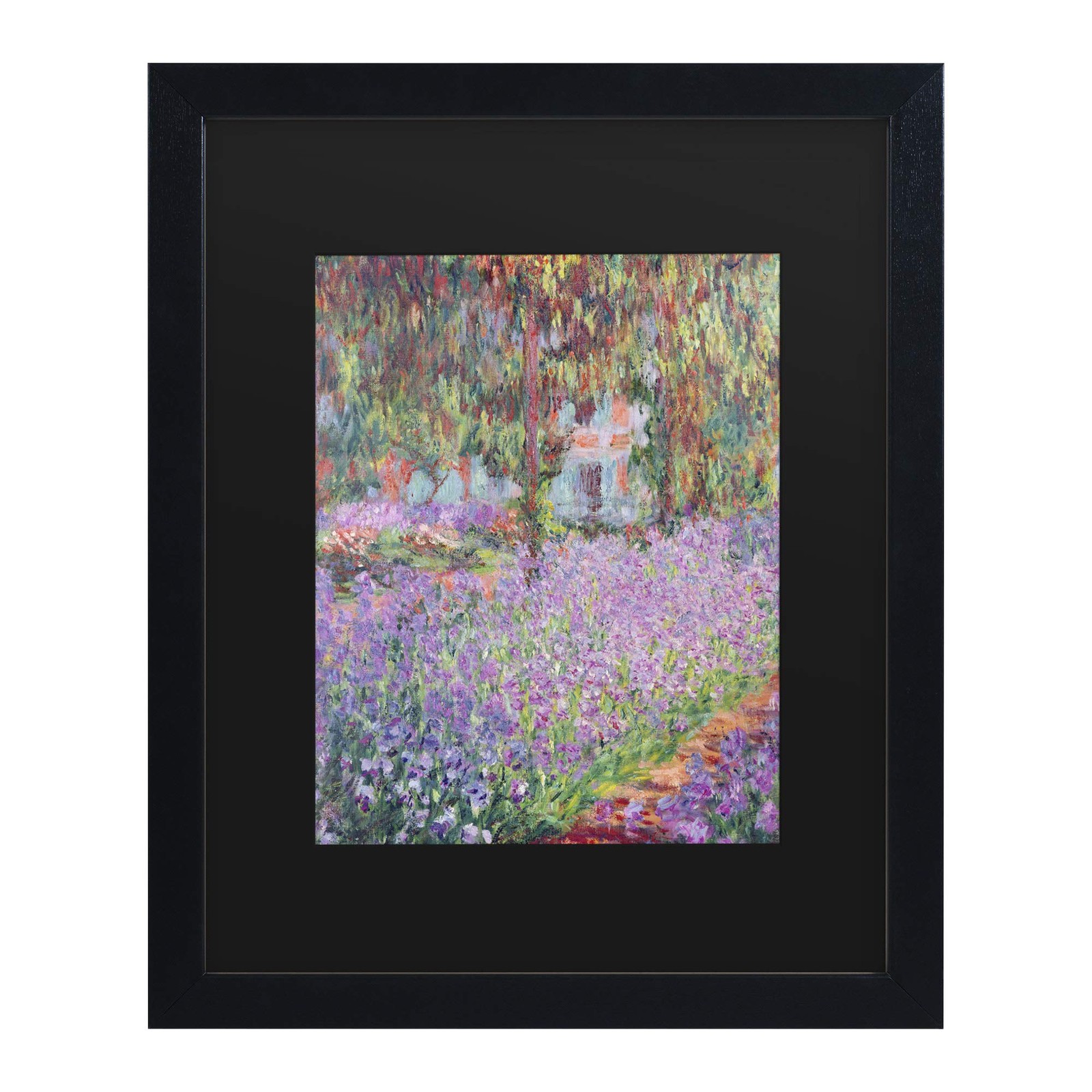 Trademark Fine Art 'The Artist's Garden at Giverny' Black Matted Black Frame