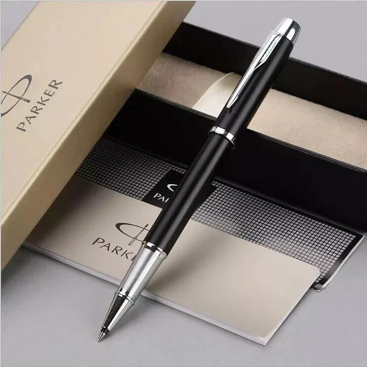 Good Matte Black/Silver Clip Parker IM Series Rollerball Pen Fine Nib Black Ink