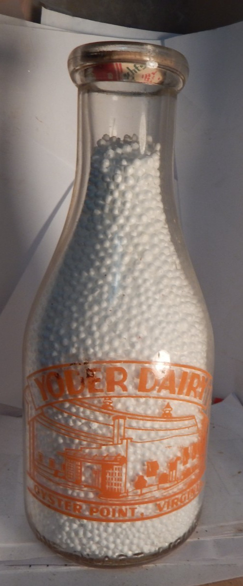 vintage qt pyro milk bottle-Yoder Dairy Oyster Point, Virginia pic dairy baby vintage qt pyro milk bottle-Yoder Dairy Oyster Point, Virginia pic dairy baby