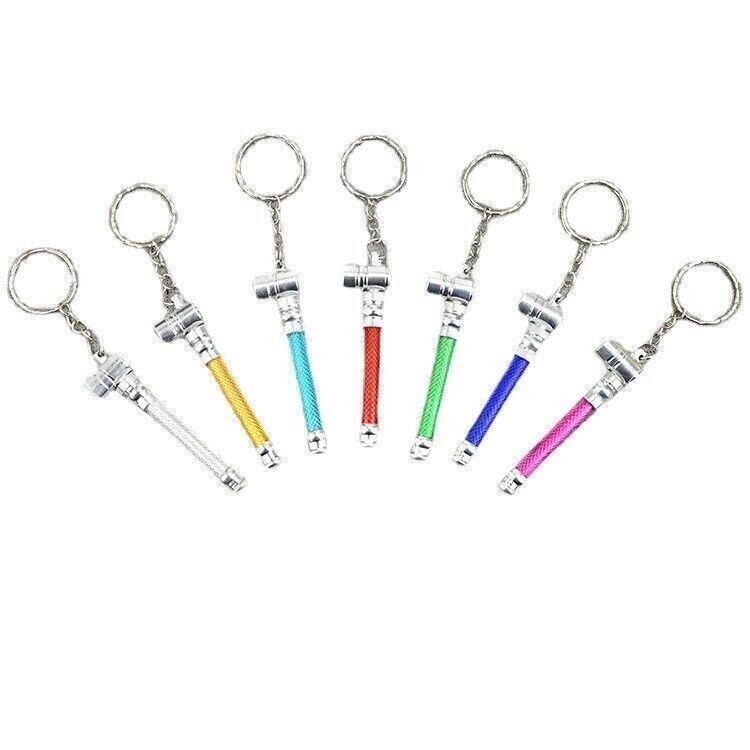 18 Pieces New Mini Metal Pipes Durable Key Chain Convenient Pipe Gift Bulk Set
