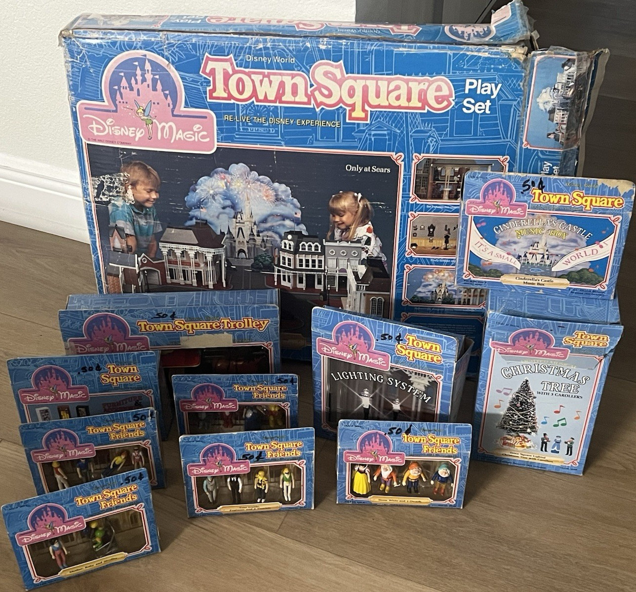 Disney Magic Town Square Play Set Figurines Only at Sears 1988 Disney
