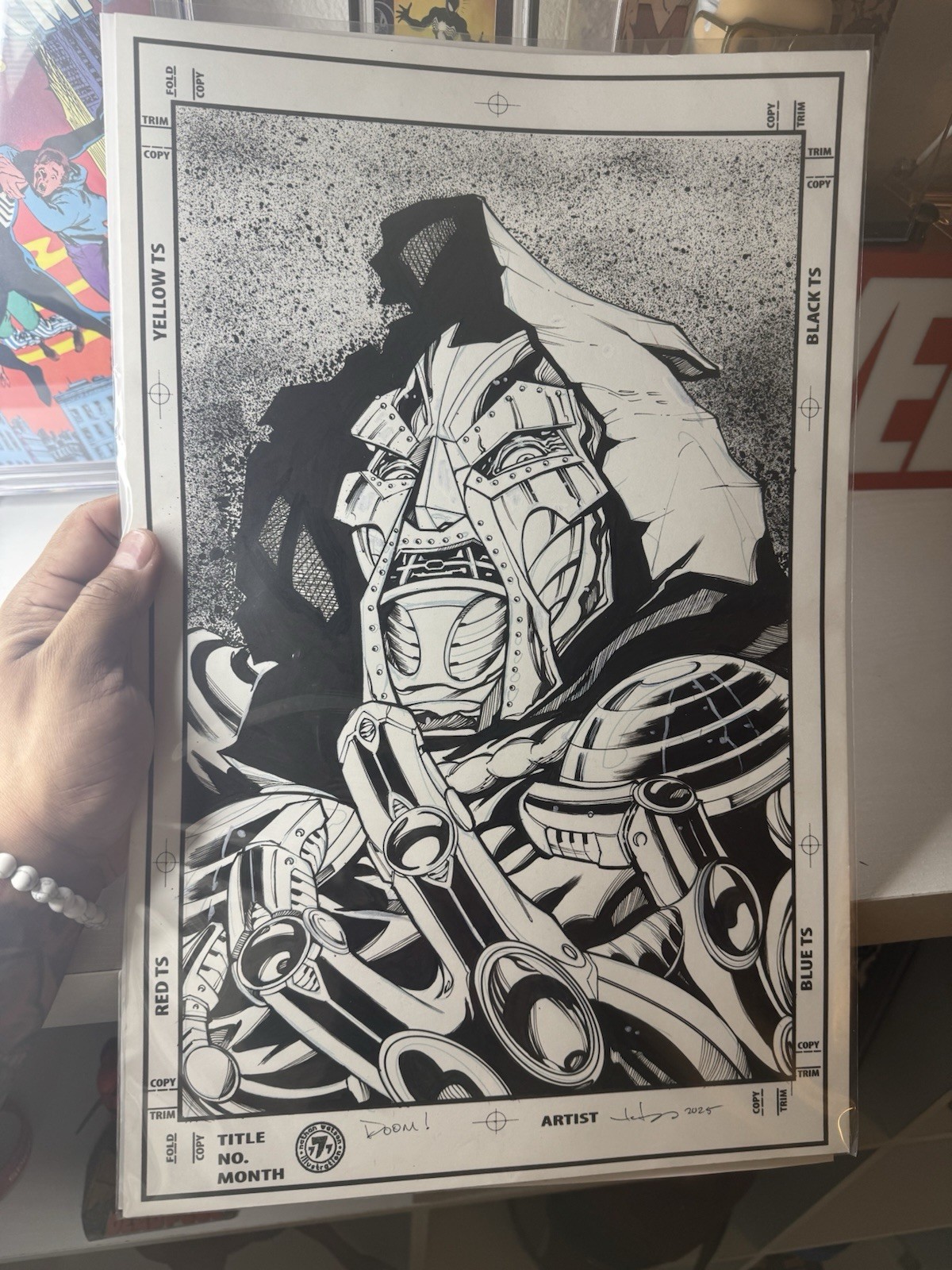 DR. DOOM Original Art 11x17 Sketch and Inked 1 of 1 DR. DOOM Original Art 11x17 Sketch and Inked 1 of 1