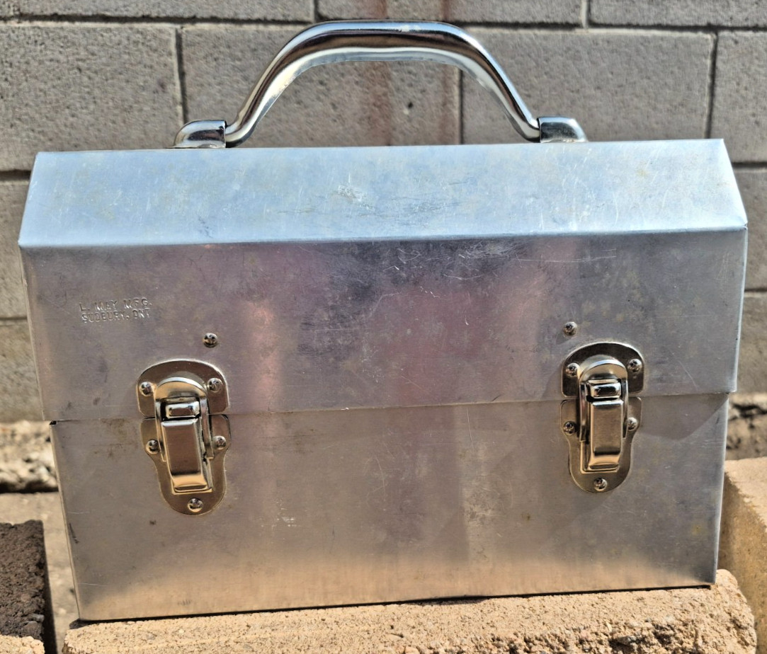 Vtg. L.May~ Sudbury, Ontario Mfg ~Miners Lunch Box~10.75\