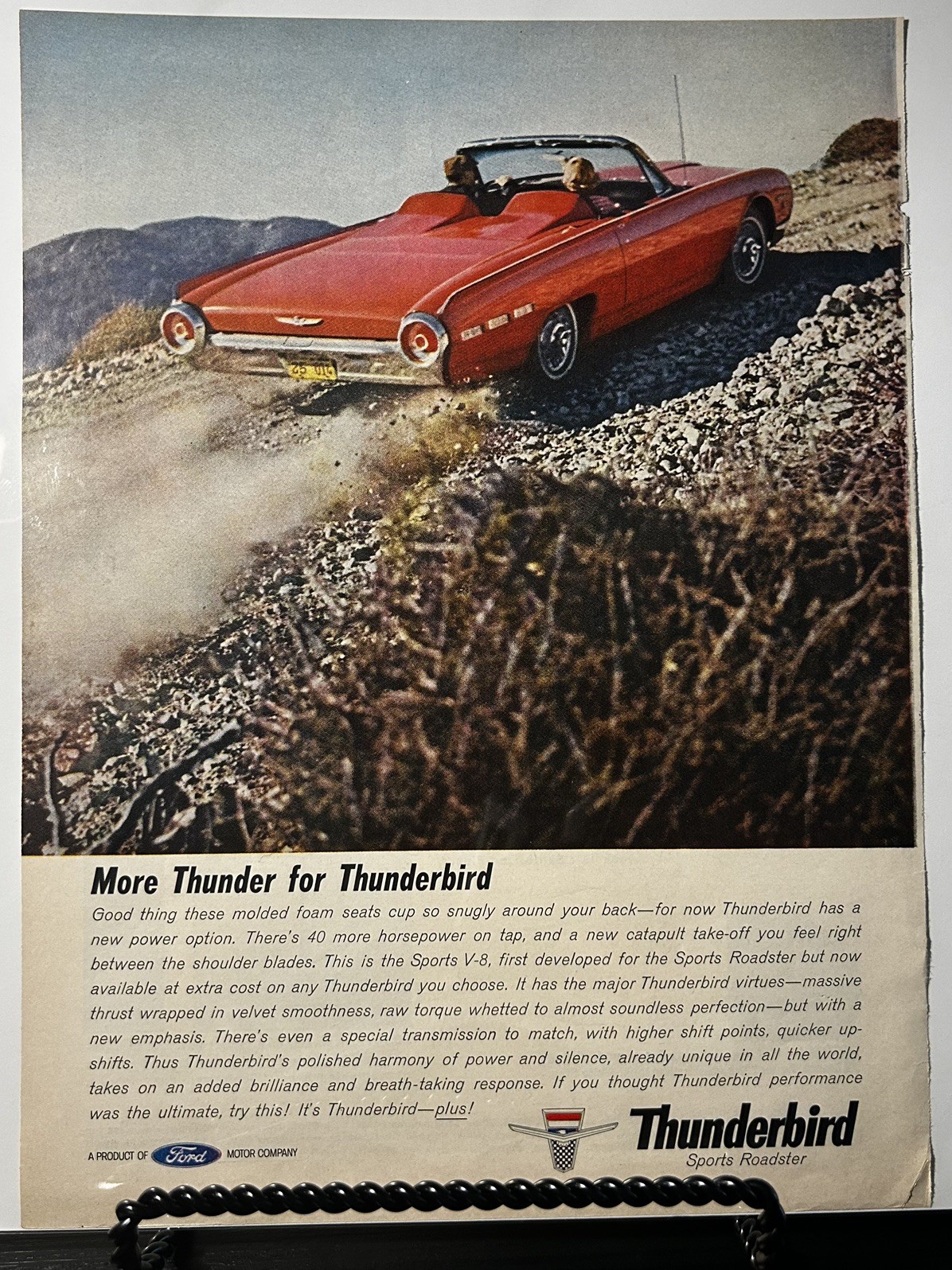 1962 Ford Thunderbird Sports Roadster Vintage Magazine Ad 8.25 x 11.5