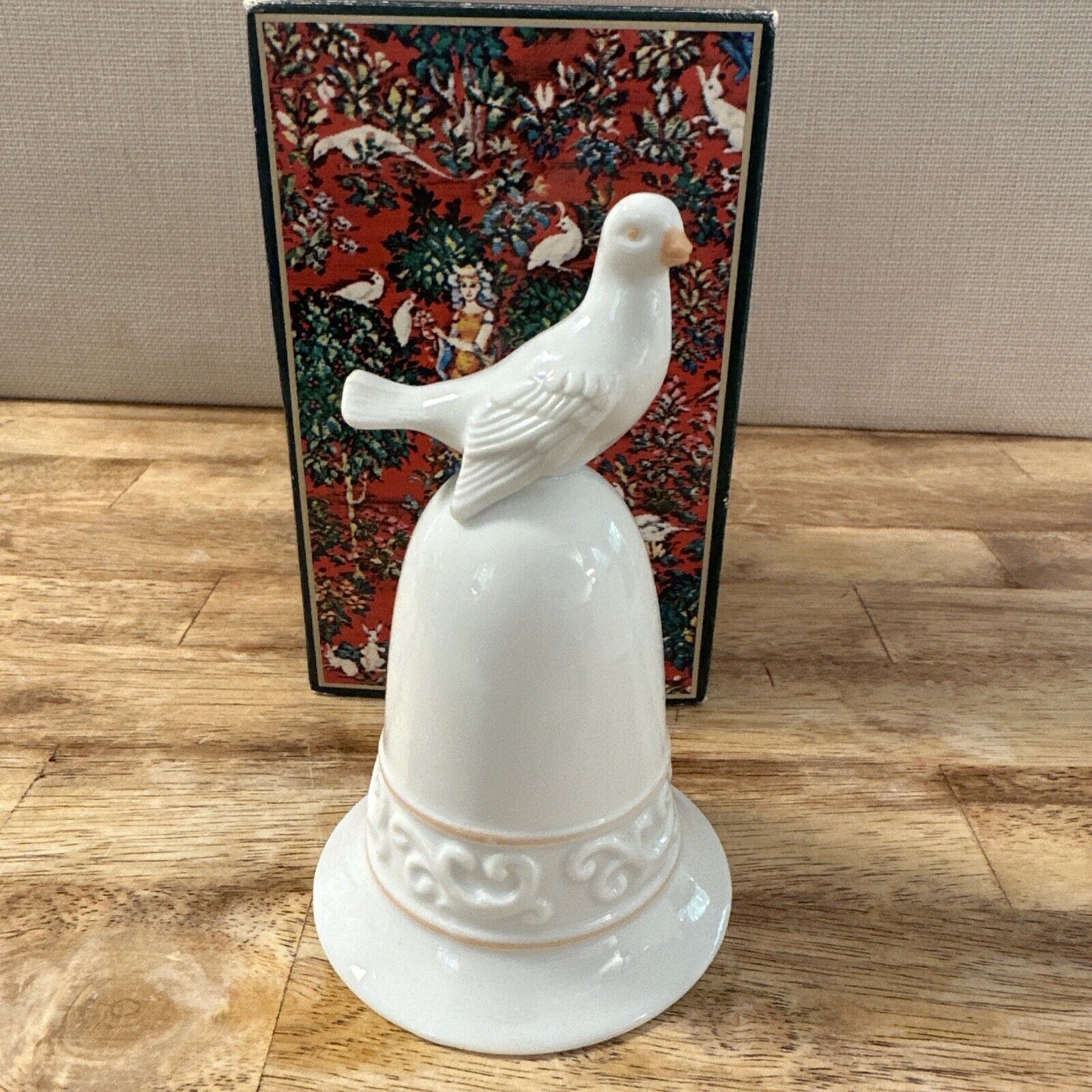 White Dove Porcelain Bell Dated Avon Tapestry Collection 1981