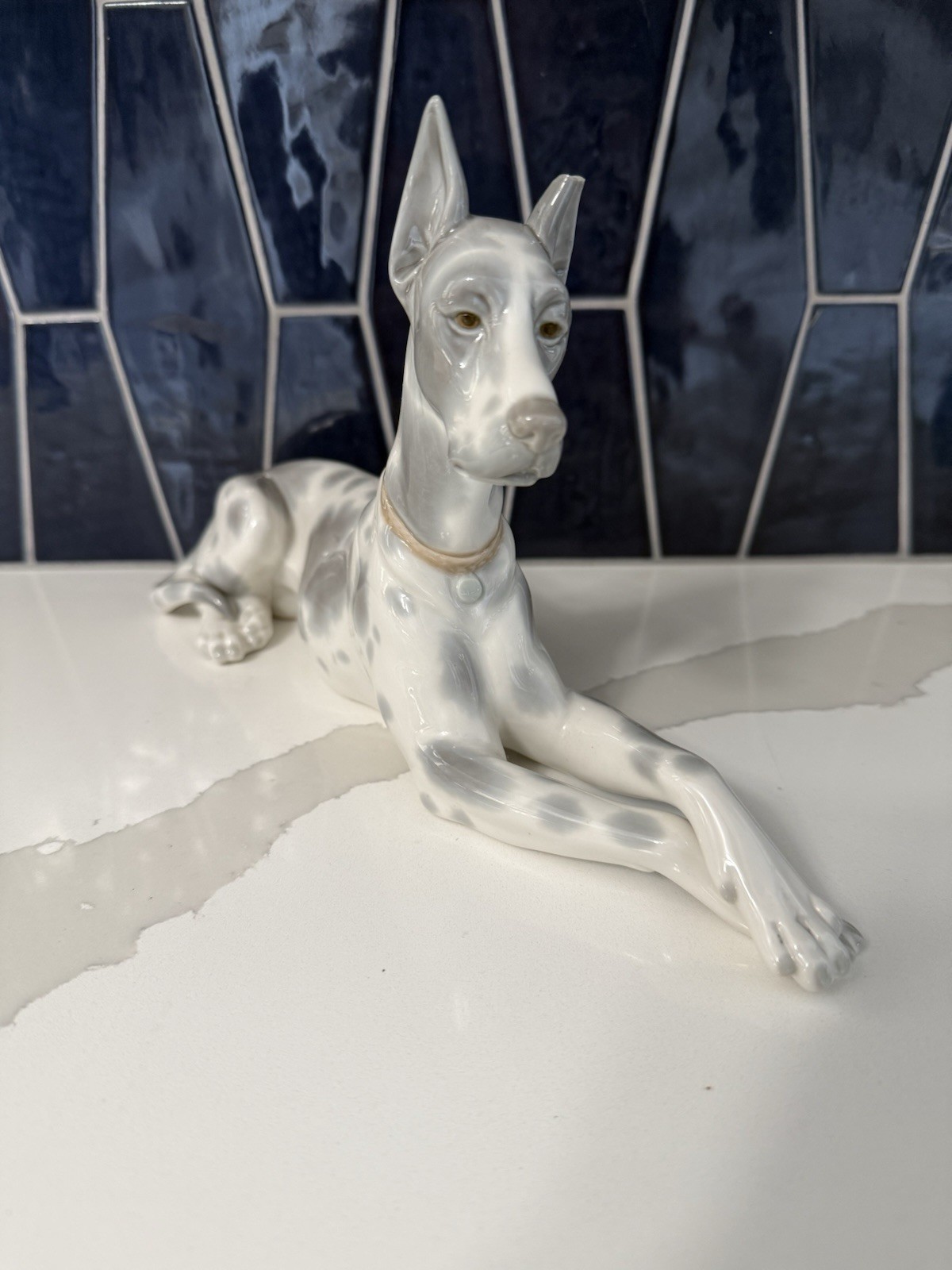 Vintage Lladro Great Dane Figurine #1068 Retired Juan Huerta - AS IS Broken Ear