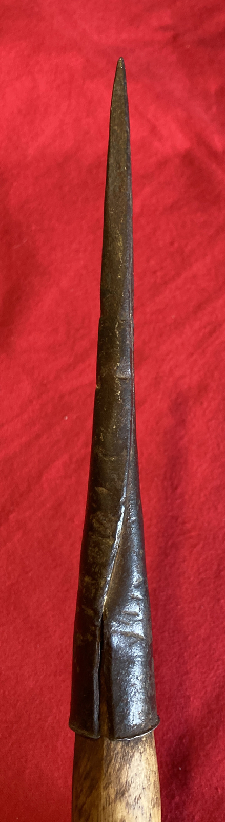 C.1750–1800, S. W. Colonial Spanish, Hand forged iron spear point/goad w. mount