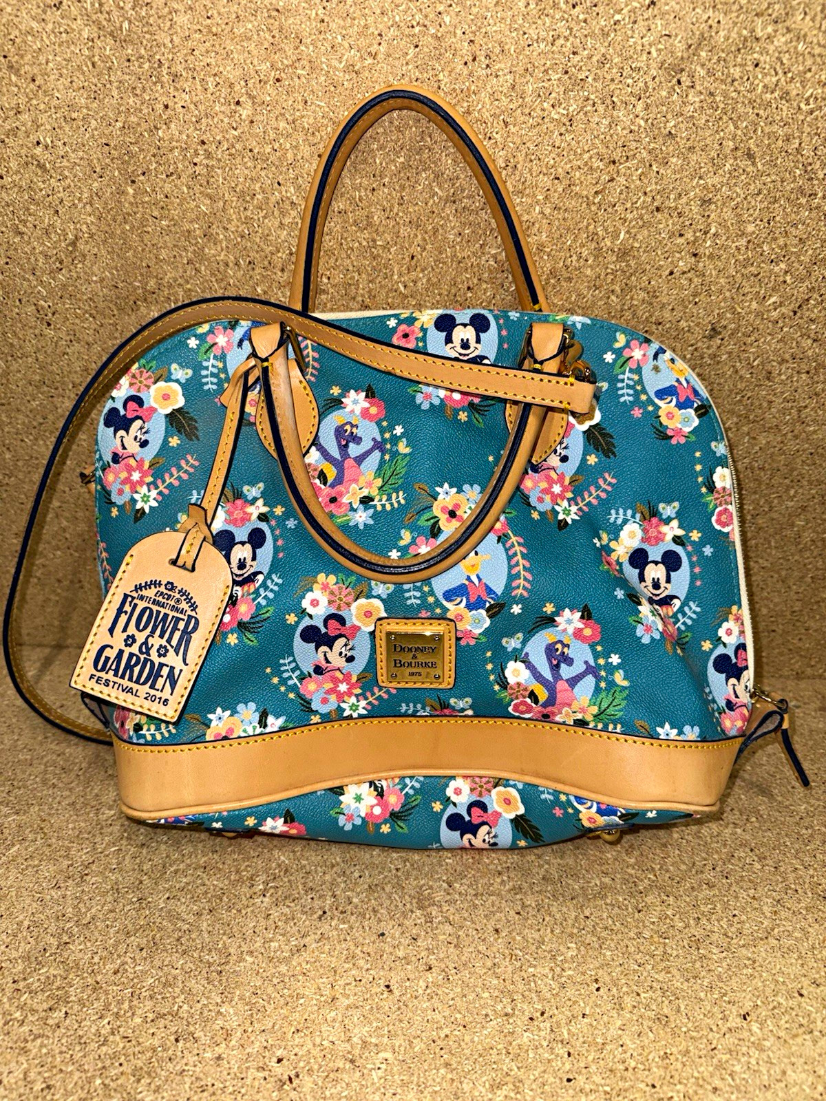 Dooney & Bourke Disney Flower & Garden 2016 Zip Satchel Medium Blue