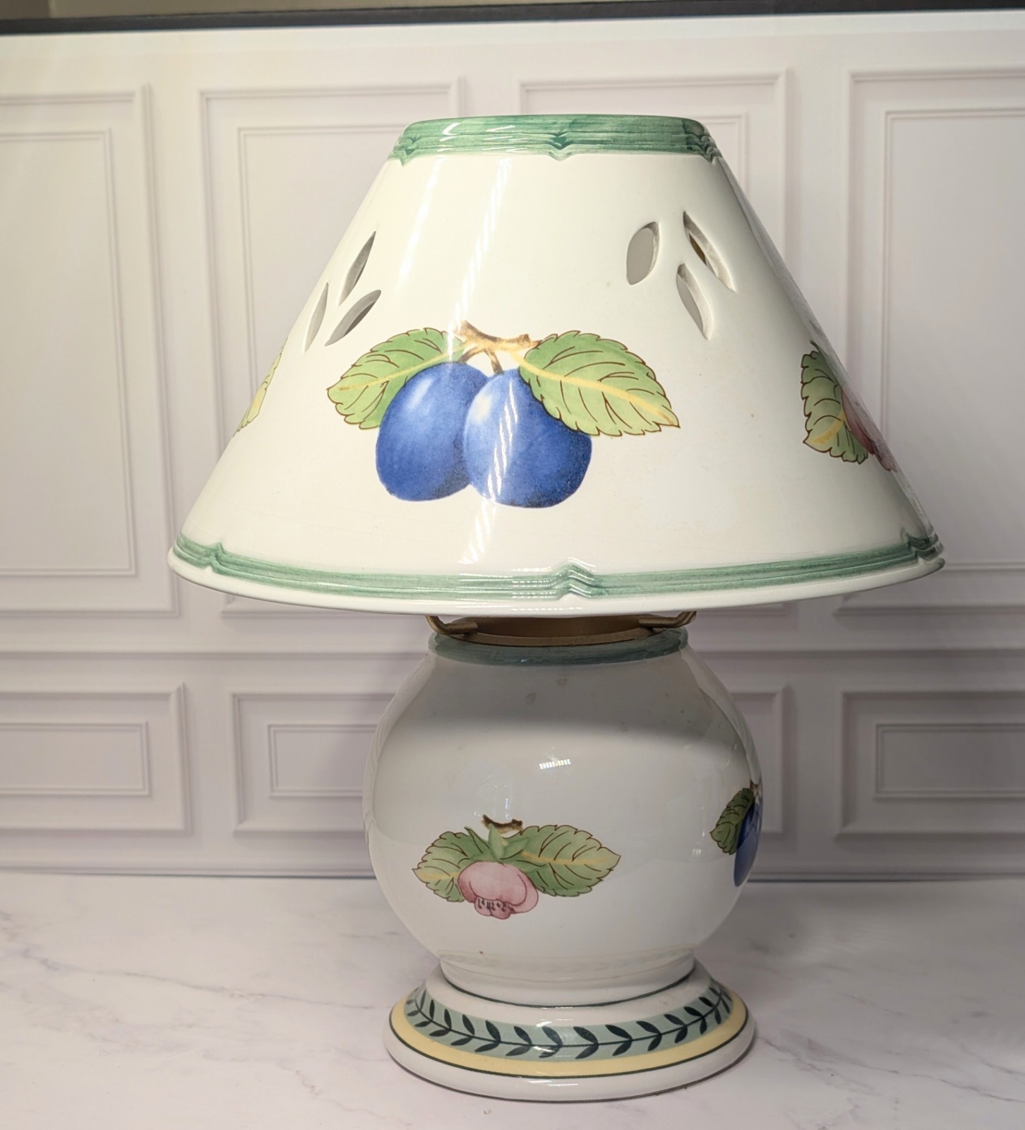 Vtg Villeroy & Boch French Garden Fleurence Tealight Candle Lamp 10” ~ Retired