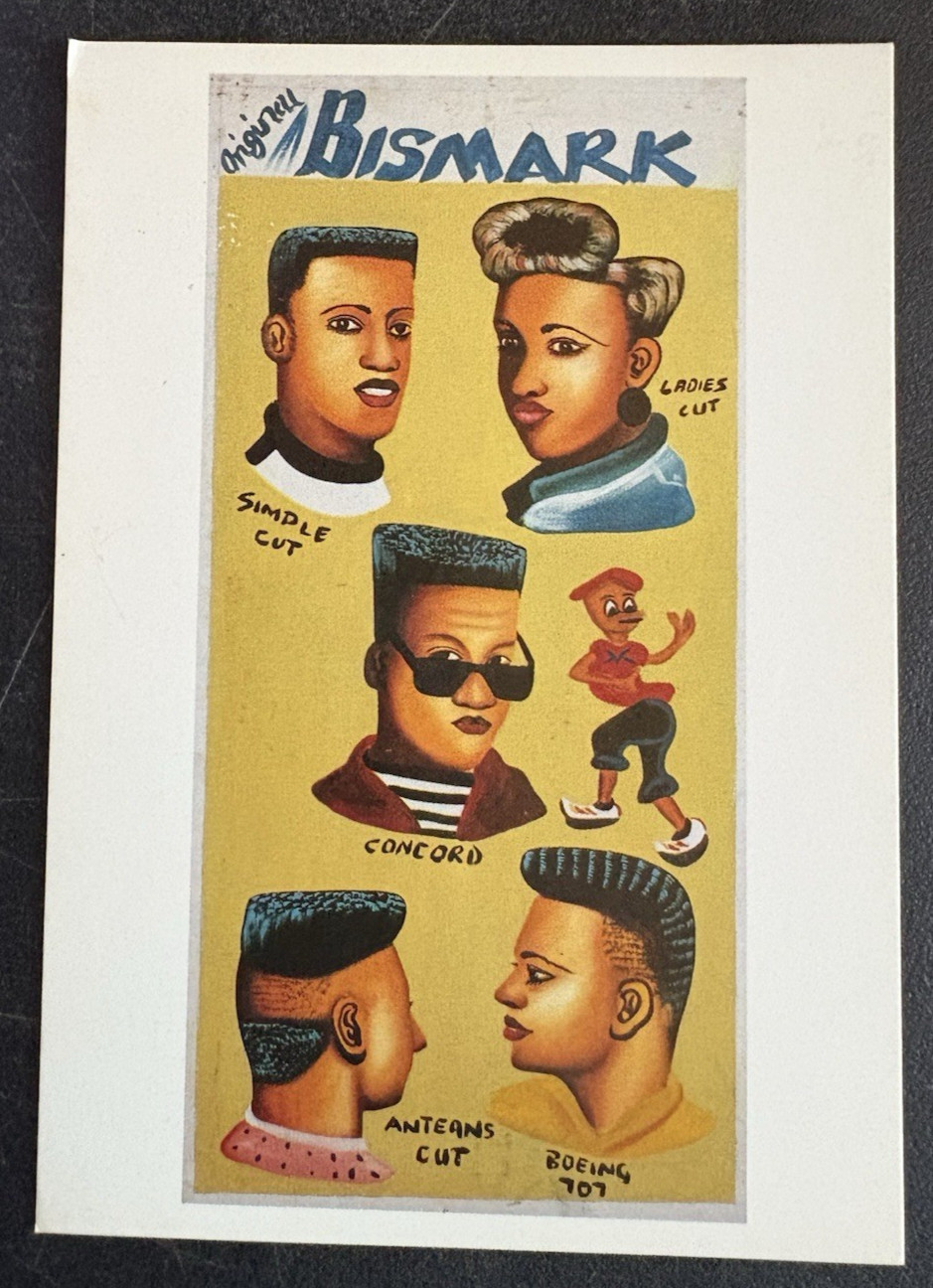 art postcard Original Bismark Ghana Africa folk advertising art hairstyles