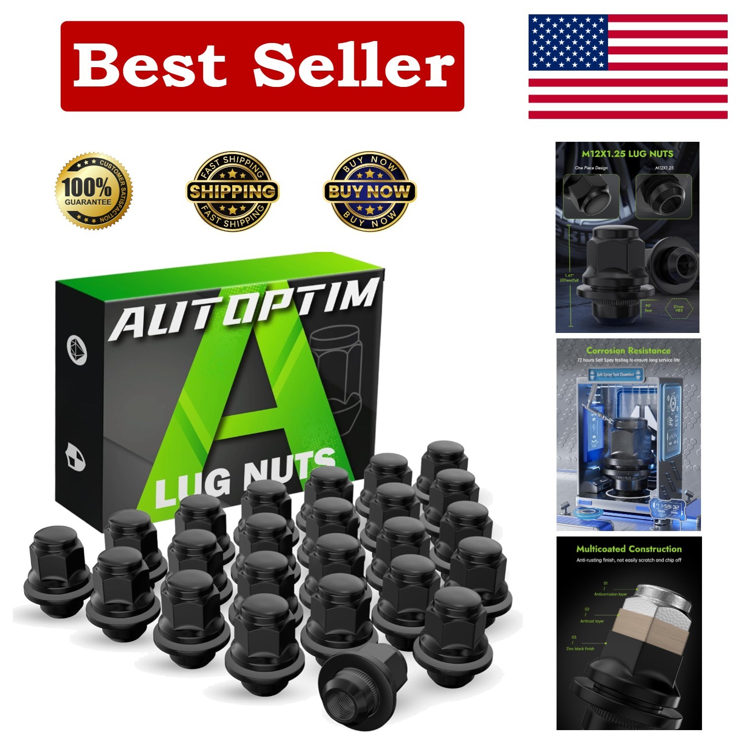 AUTOPTIM 24PCS M12x1.25 OEM Lug Nuts - Replacement for Nissan Armada Frontier