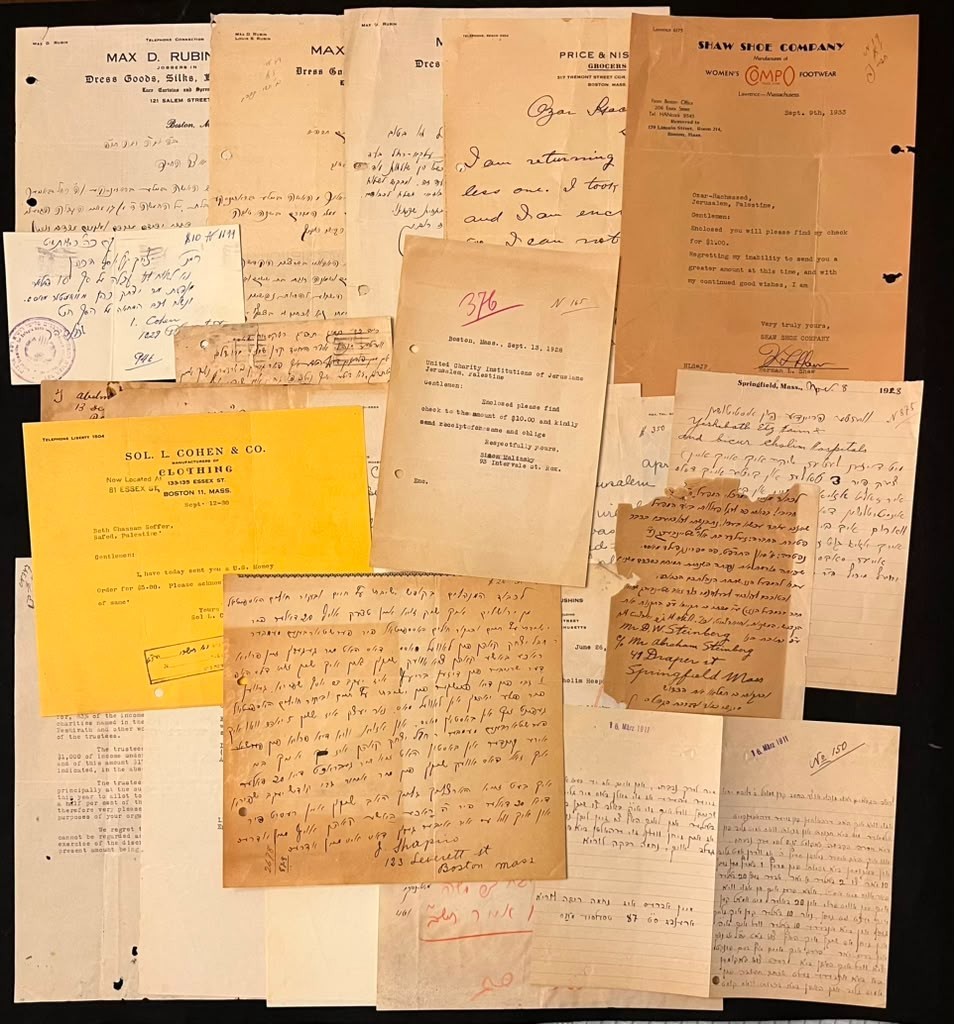 Rare Lot 1920’s-1940’s - 21 Judaica letters Mass. (English, Yiddish & Hebrew)