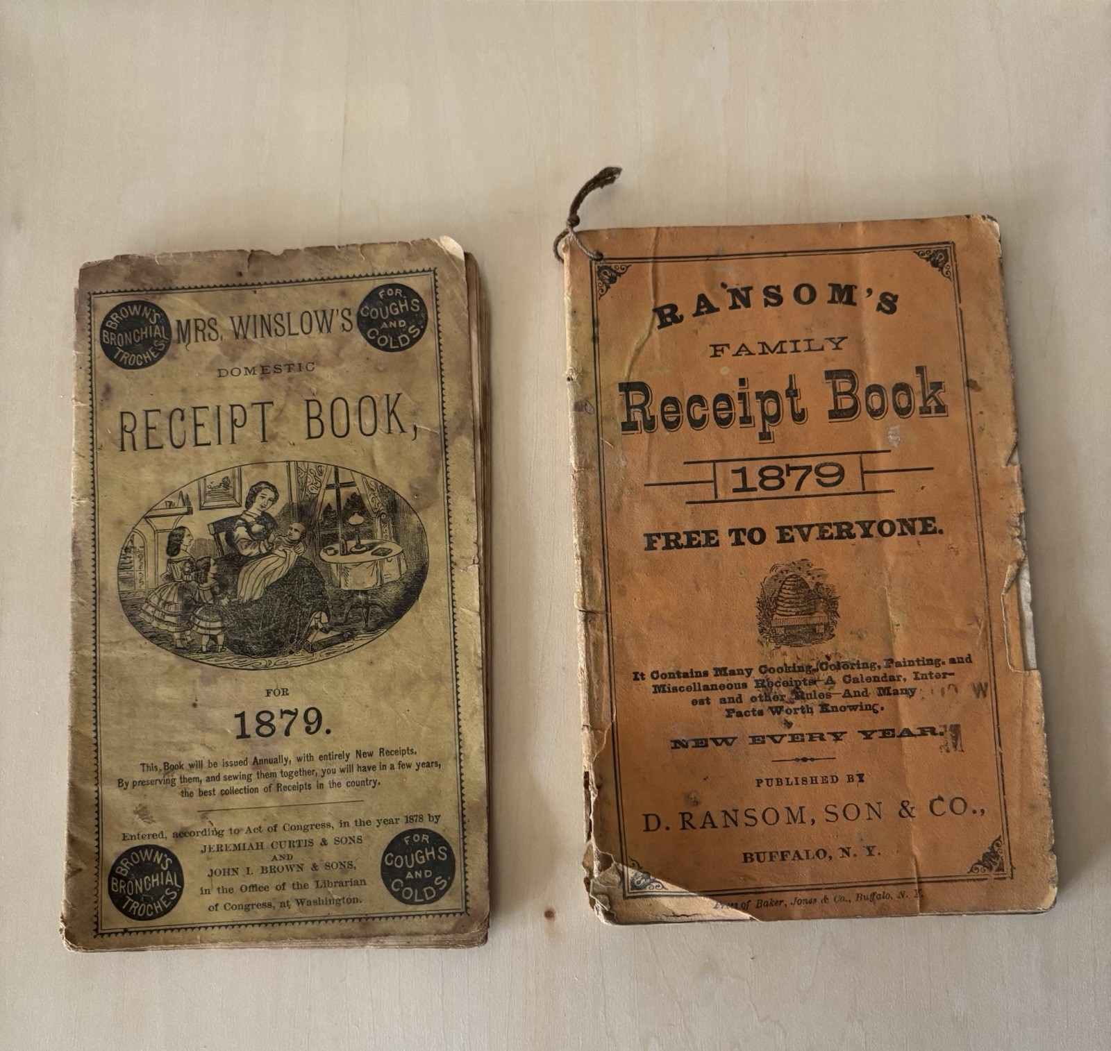 Vintage 1879 Mrs Winslow’s And Ransom’s Family Receipt Book