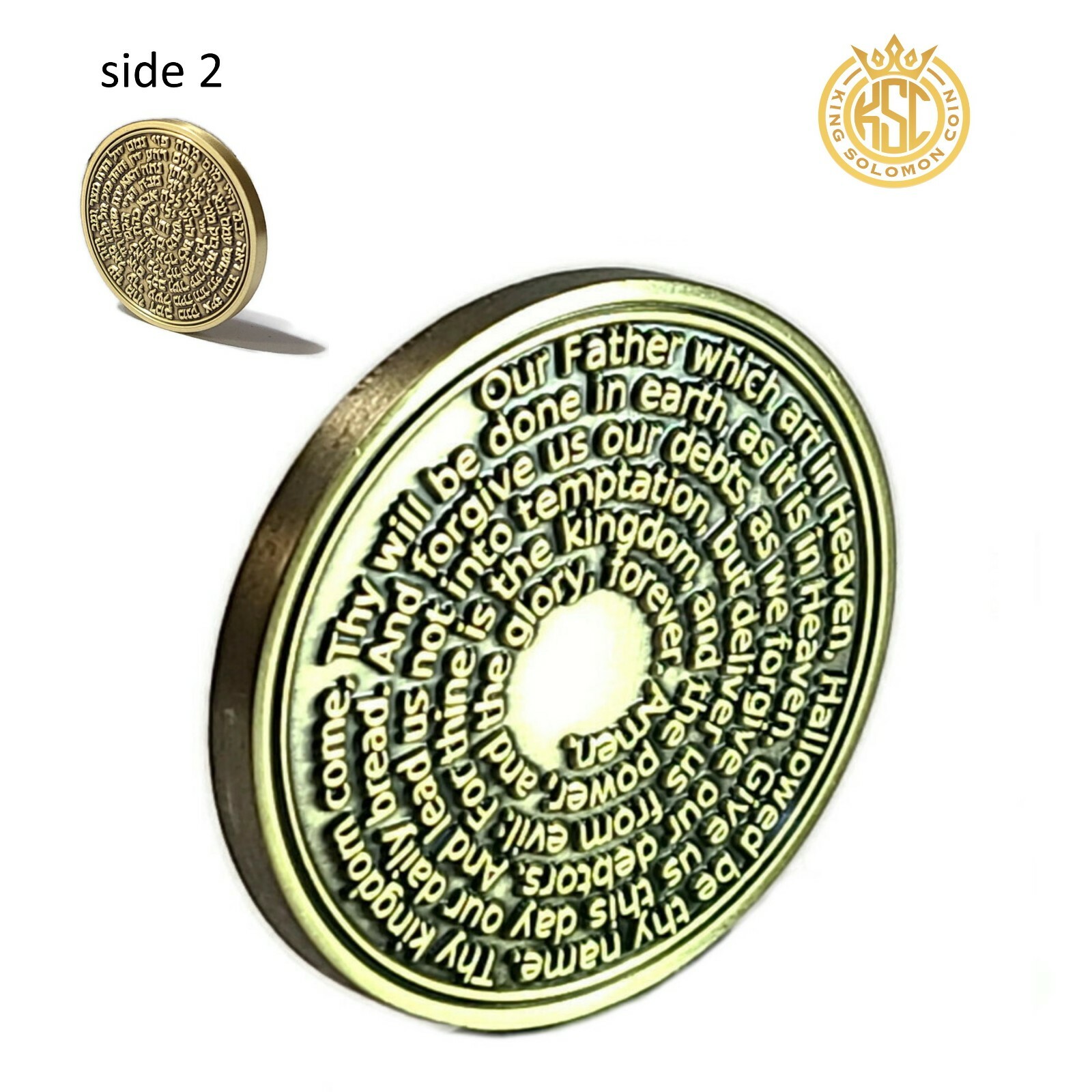 Our Father Prayer Talisman 72 Names of God Christian Protection Amulet Coin