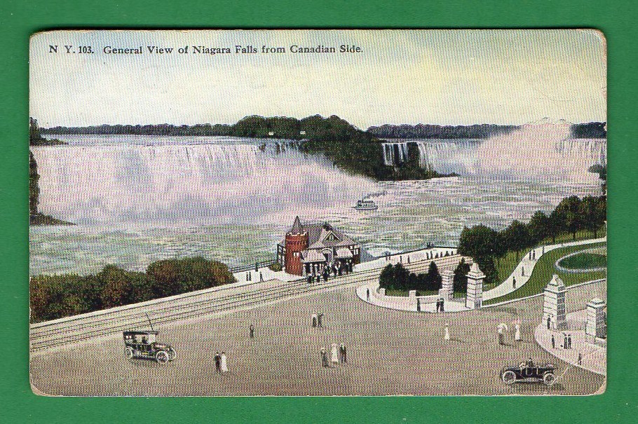 US NEW YORK - GENERAL VIEW OF NIAGARA FALLS FROM CANADIAN SIDE VINTAGE  PC 197