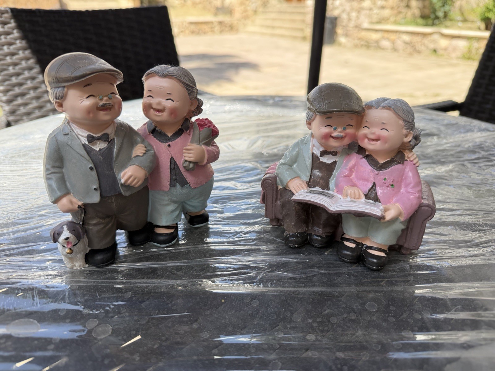     Cute Elderly Couple Figurines Set