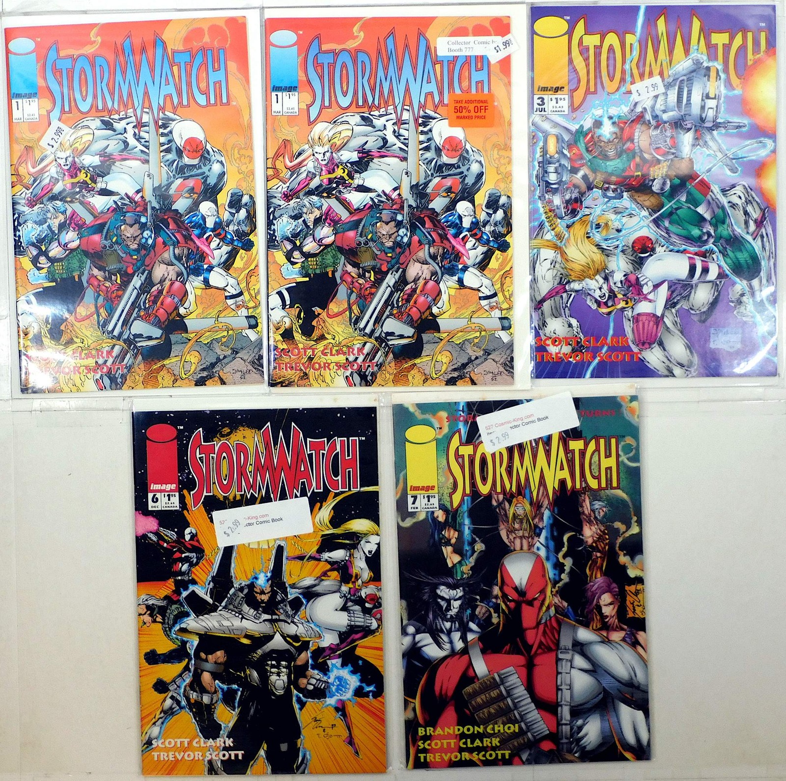 Stormwatch Lot of 5 #1 x2, 3, 6, 7 (1993) Image Comics 1st Print Comic Books