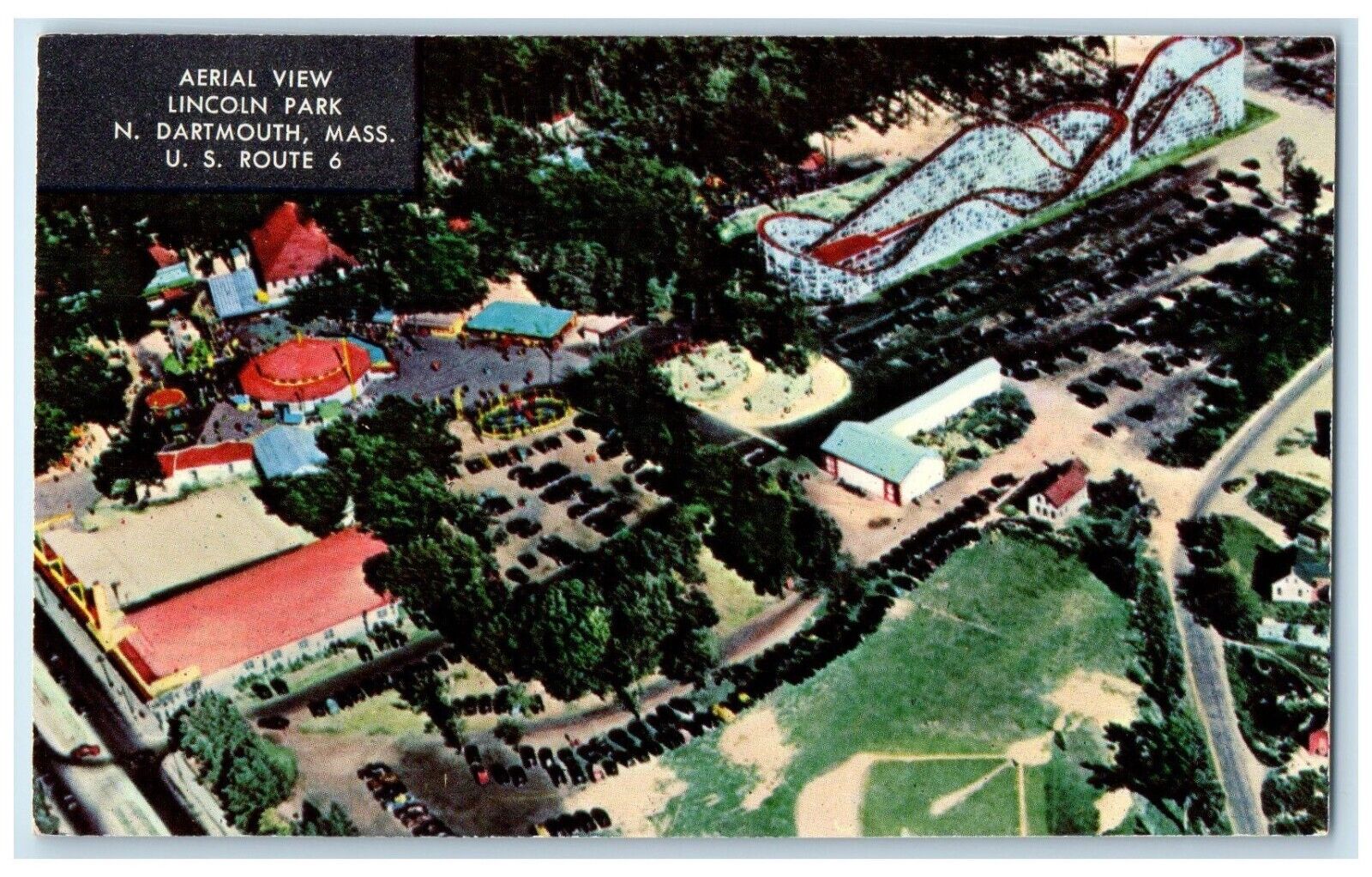 c1960 Aerial View Lincoln Park Exterior Dartmouth Massachusetts Vintage Postcard