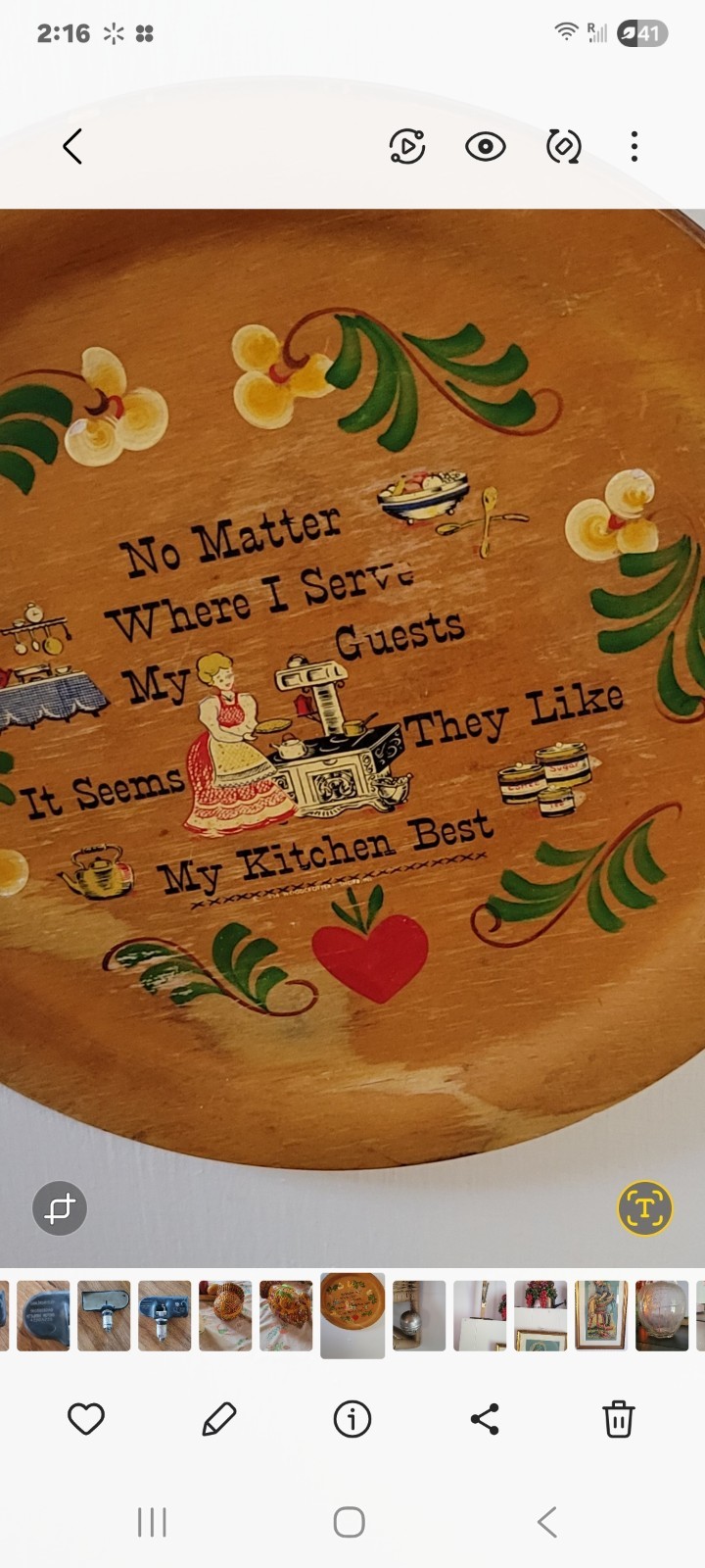 Vintage hand-painted Woodcraftery wooden decorative plate or wall plaque. Vintage hand-painted Woodcraftery wooden decorative plate or wall plaque.