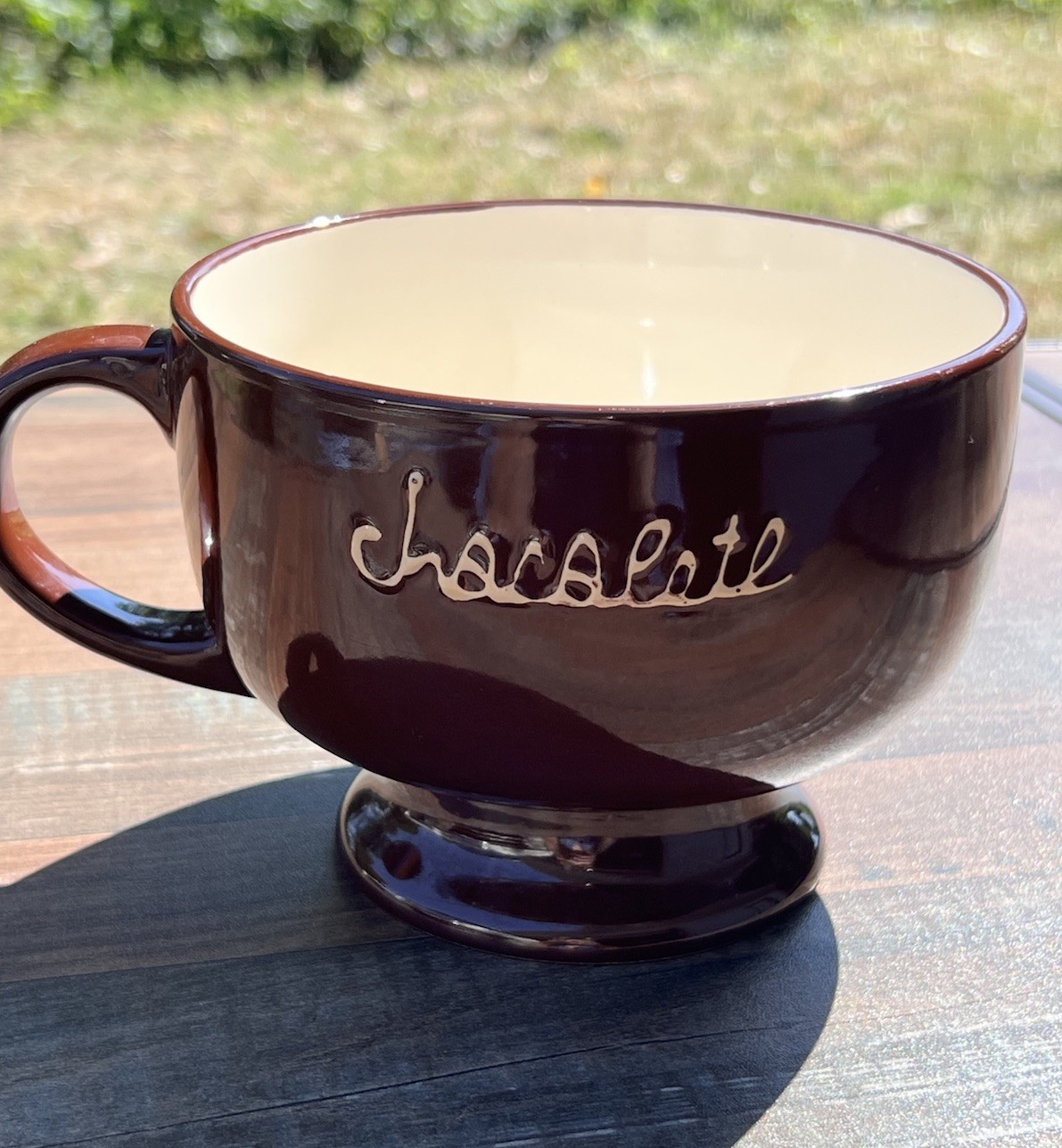 Giant Hot Chocolate Mug Harbor East Brown Holds 40 Oz 