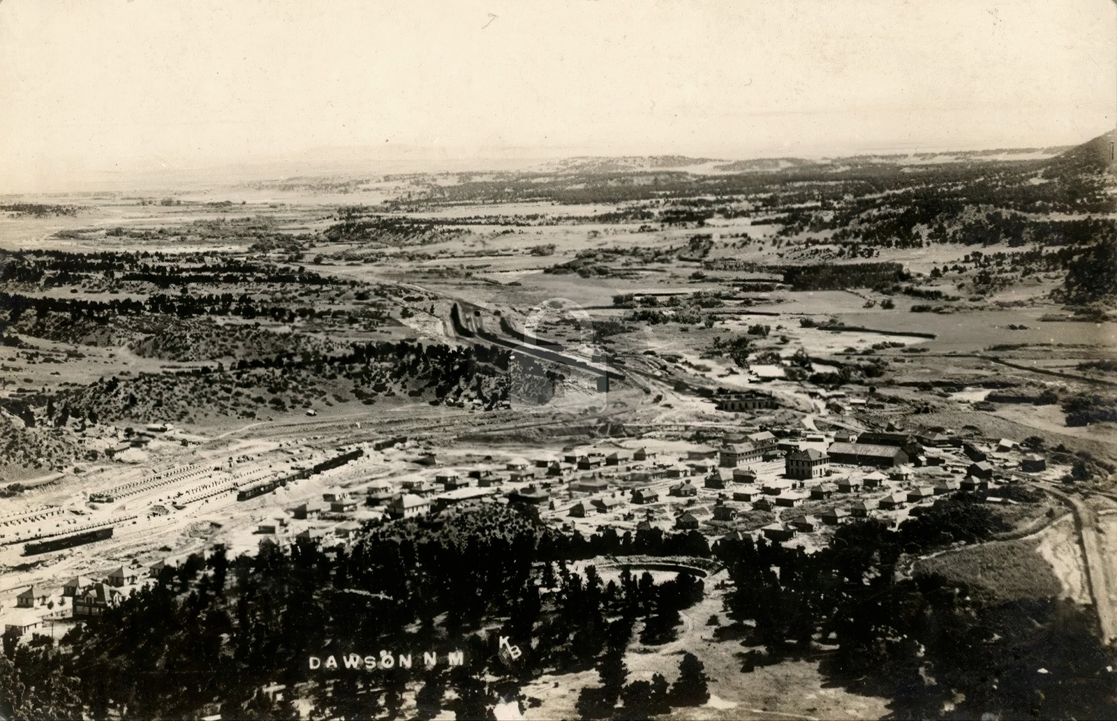 (1910s) Dawson NM New Mexico Panoramic Ghost Town Coal Mine RPPC Postcard COPY
