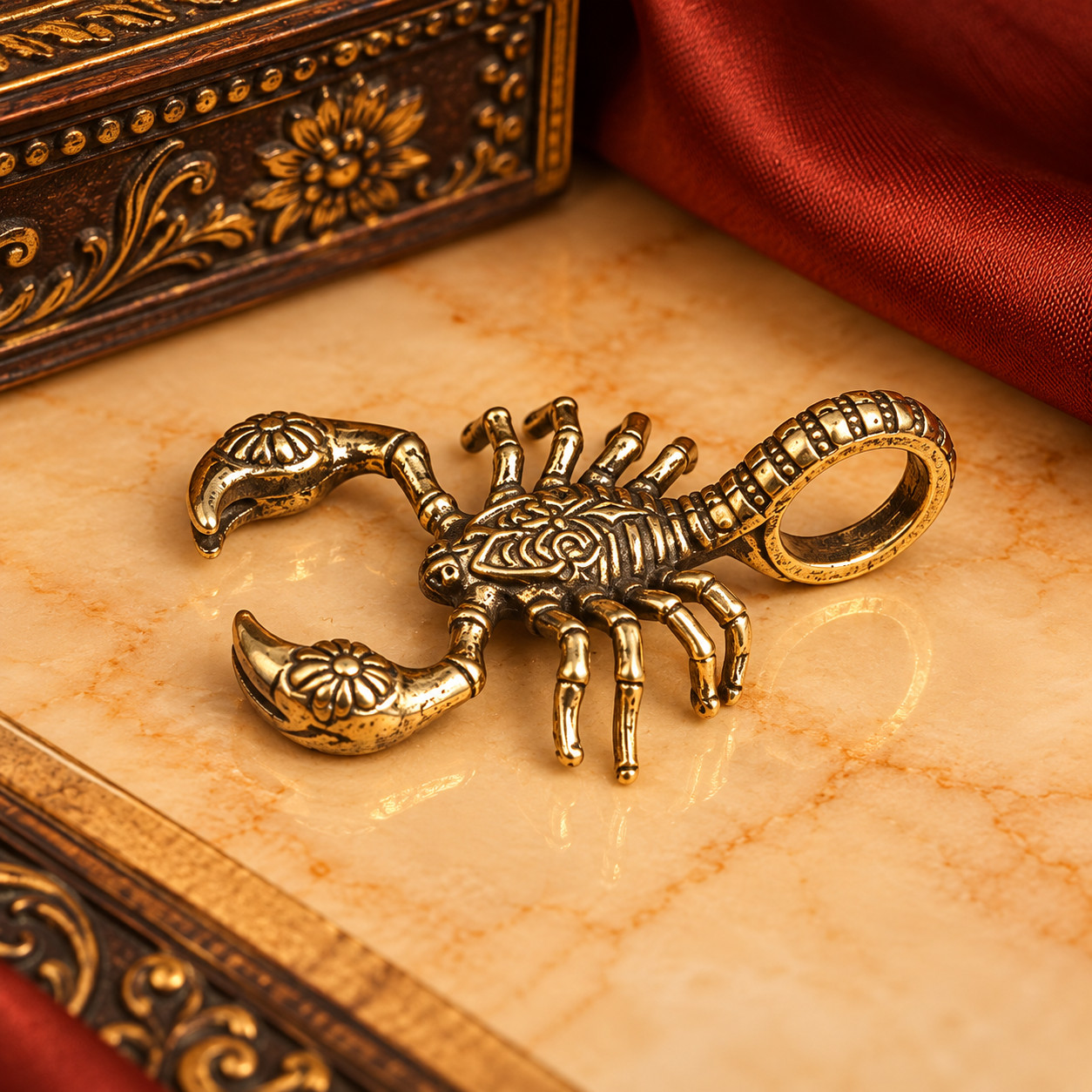 Mini Vintage Brass Scorpion Statue Ornament Animal Collectible Insect Art Cute
