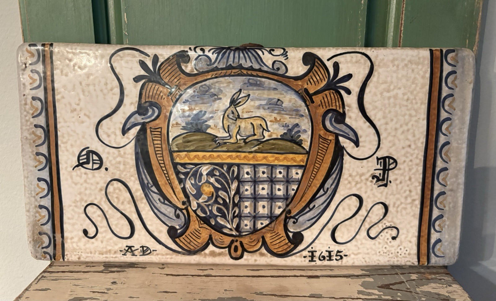 Vintage SACA Castelli Italy Hand-Painted Ceramic Wall Plaque-Numbered w/Certific
