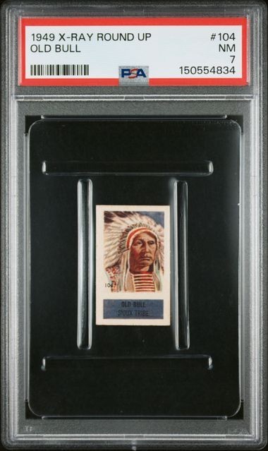 Old Bull 1949 Topps X-Ray Round Up #104 PSA 7 NM