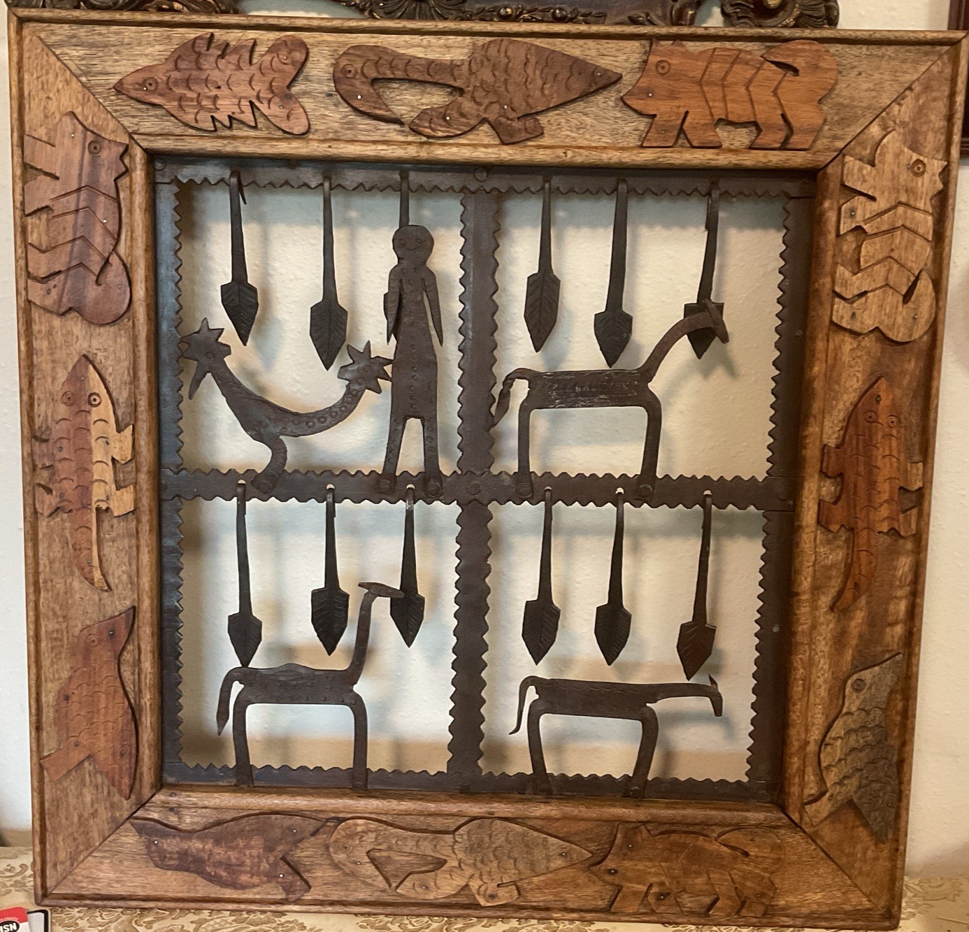 HANDCRAFTED FOLK ART HAND FORGED WALL ART