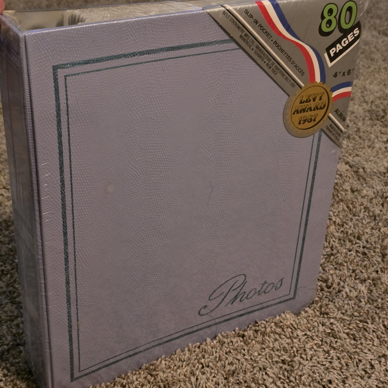 Vintage Photo Album 80s Slip In Pocket 4x6/80 Pages Levy Award 1987 Belt Mfg Ca.