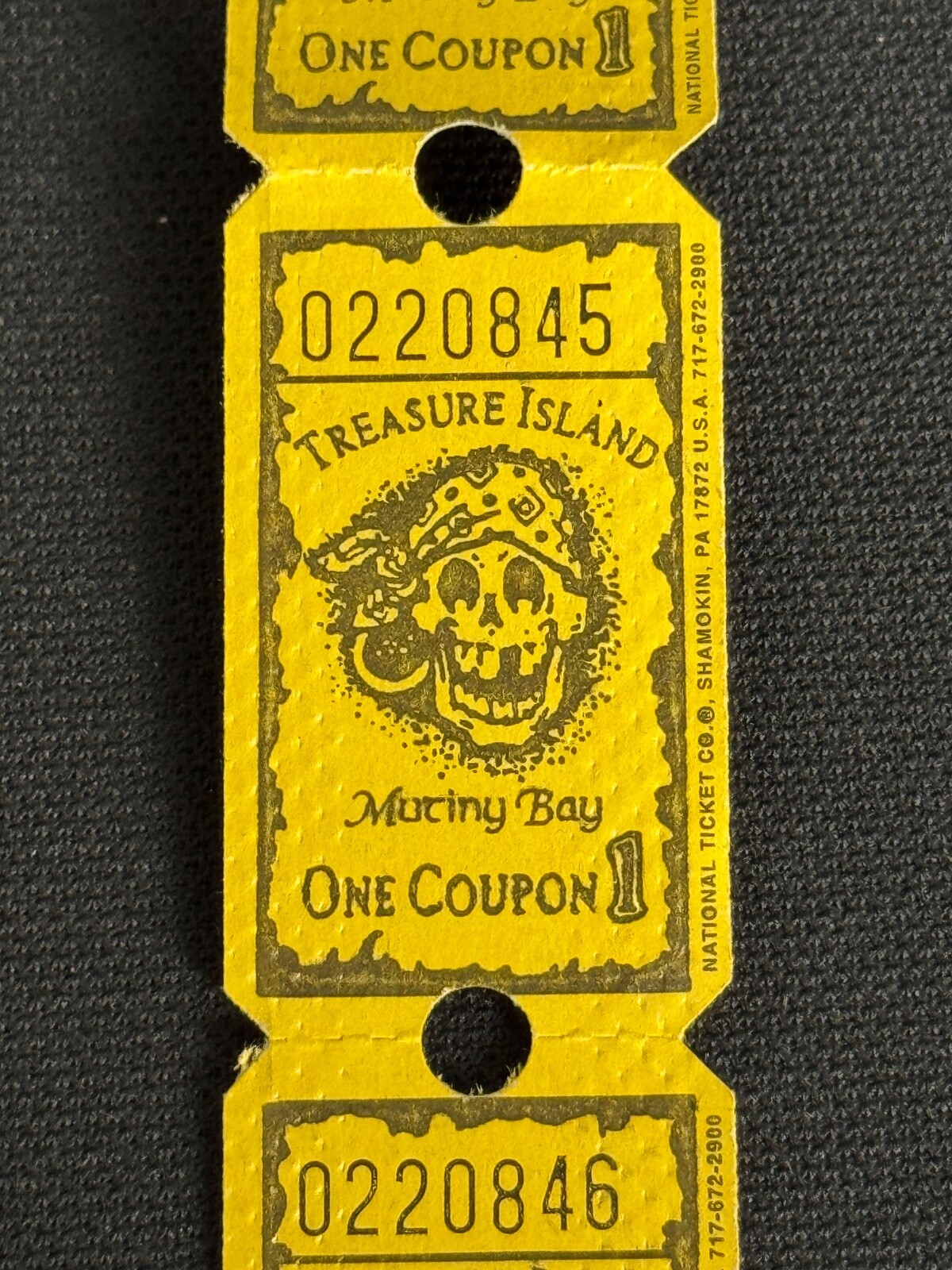 Vintage TREASURE ISLAND Mutiny Bay Casino Pirate Ticket/Coupon LAS VEGAS NV