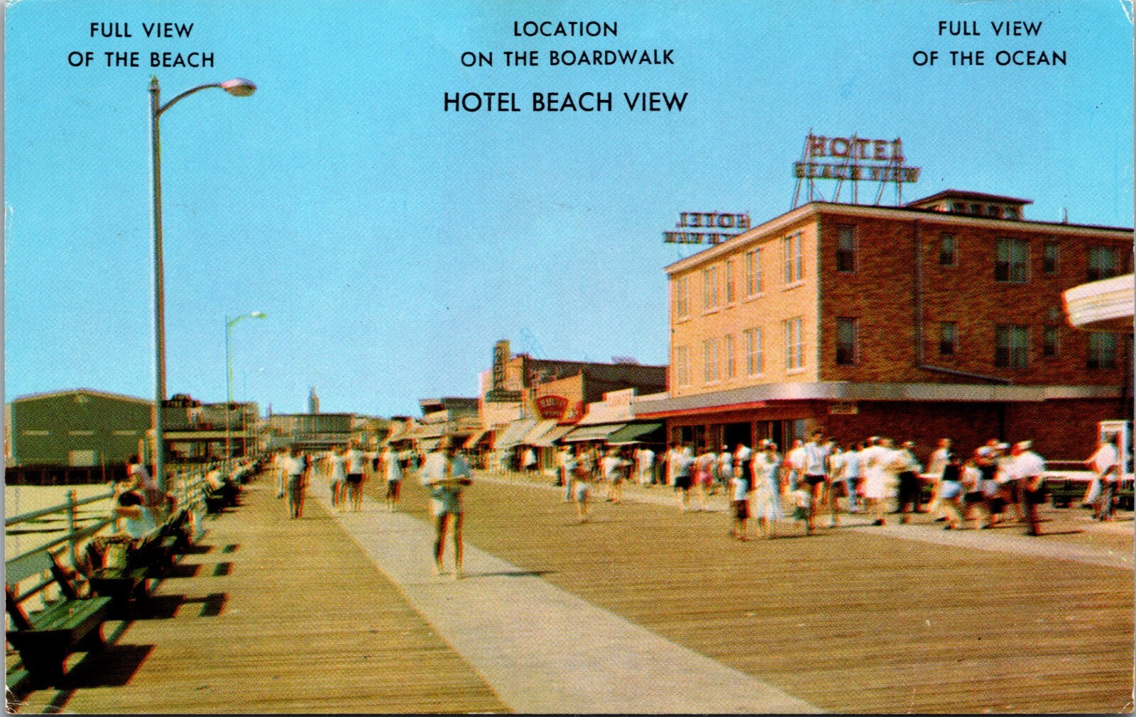 Wildwood by the Sea N.J. New Jersey  Hotel Beach-View Vintage Postcard c1965