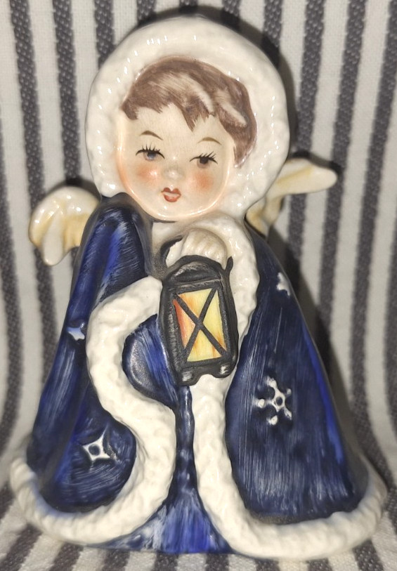VTG 1958 GOEBEL w/TAG Angel with Lantern BLUE CHRISTMAS SNOW CAPE ROBSON HUMMEL
