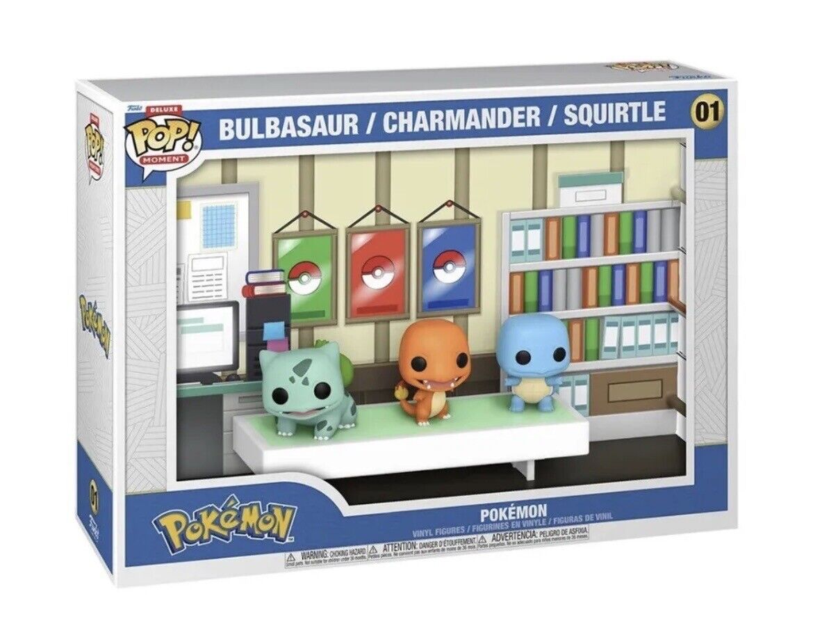 Pokemon Bulbasaur, Charmander, Squirtle Deluxe Funko Pop Moment w/Case #01